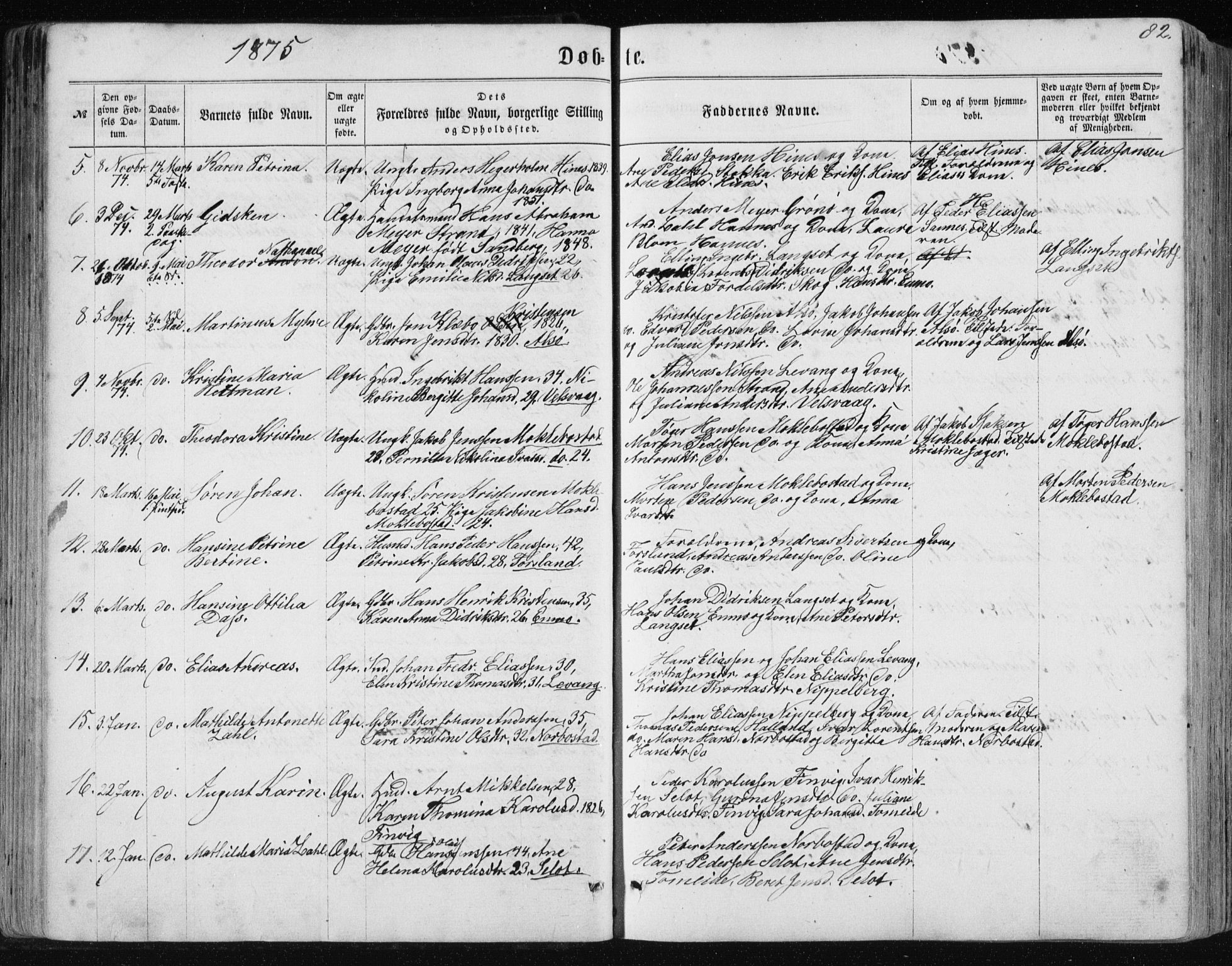 Ministerialprotokoller, klokkerbøker og fødselsregistre - Nordland, AV/SAT-A-1459/838/L0556: Parish register (copy) no. 838C03, 1861-1893, p. 82