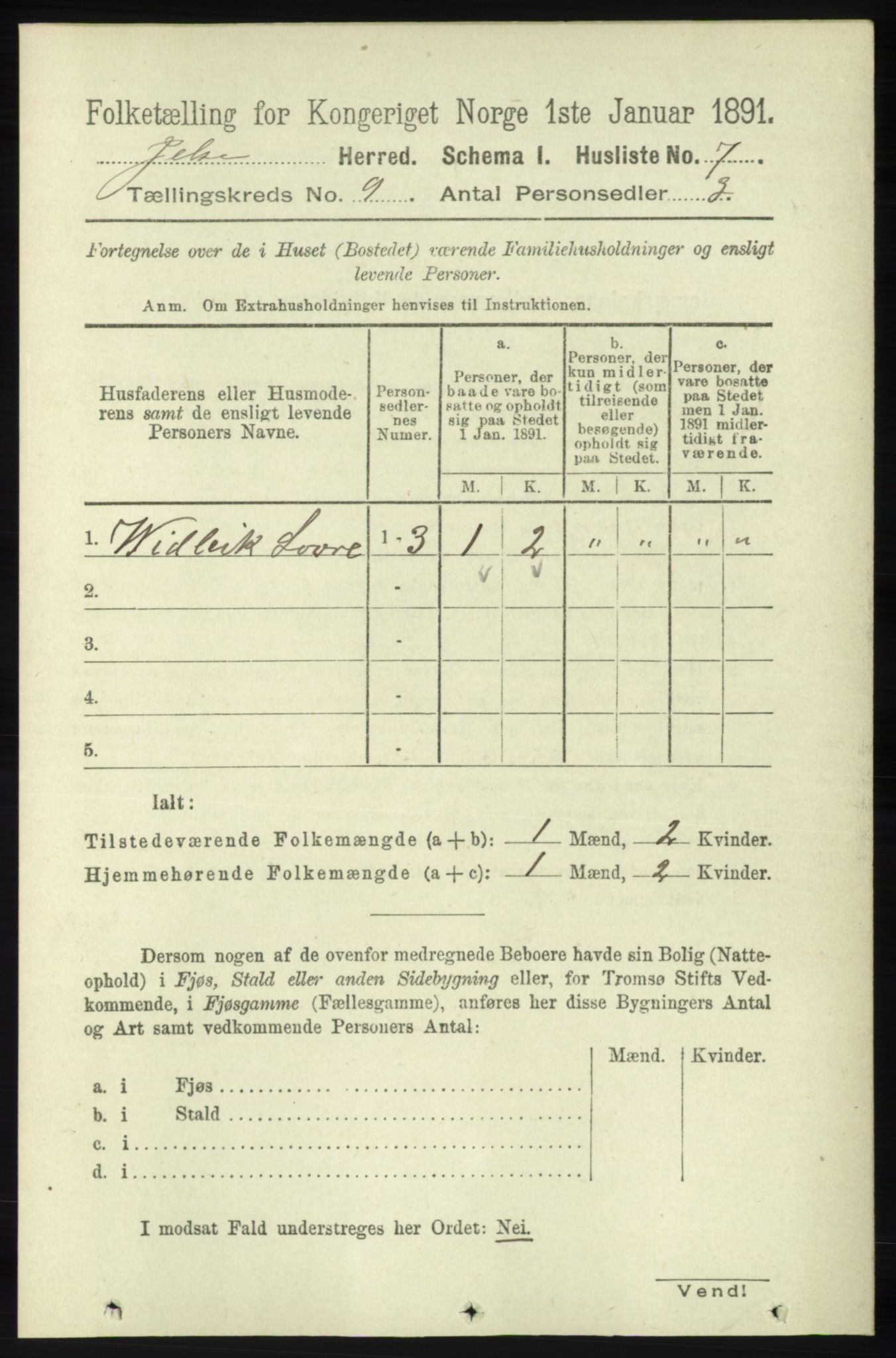 RA, 1891 census for 1138 Jelsa, 1891, p. 2009