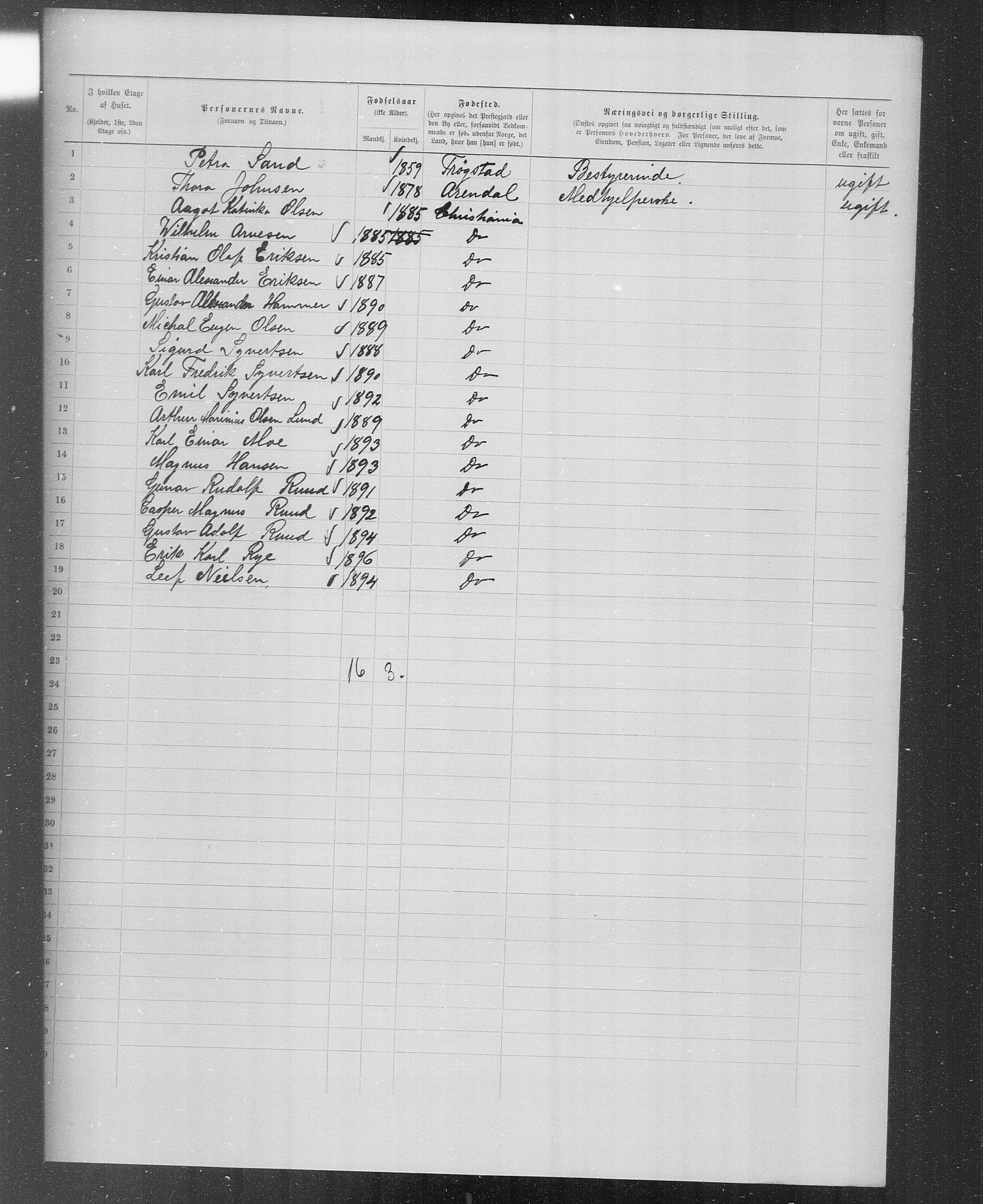 OBA, Municipal Census 1899 for Kristiania, 1899, p. 3079