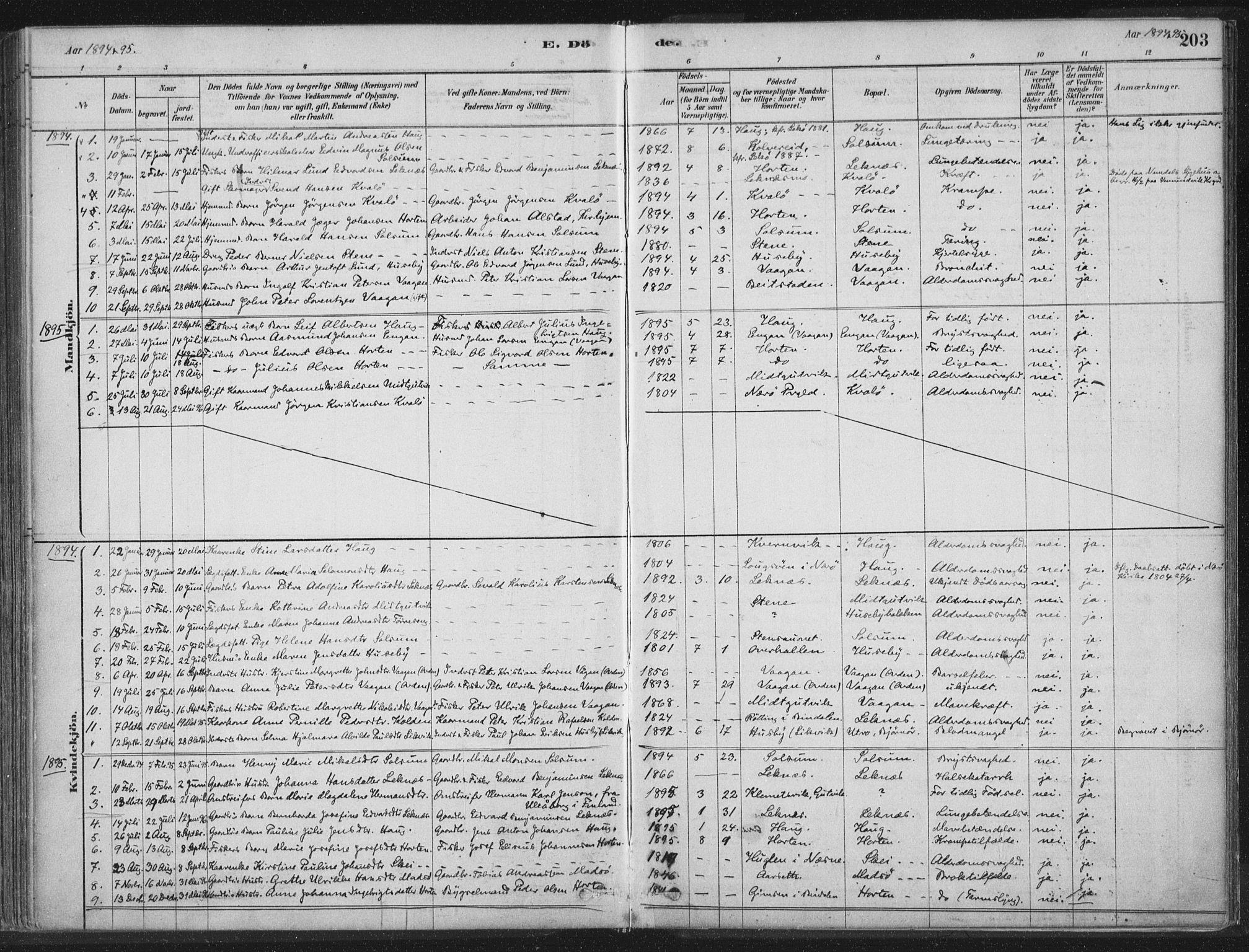 Ministerialprotokoller, klokkerbøker og fødselsregistre - Nord-Trøndelag, SAT/A-1458/788/L0697: Parish register (official) no. 788A04, 1878-1902, p. 203