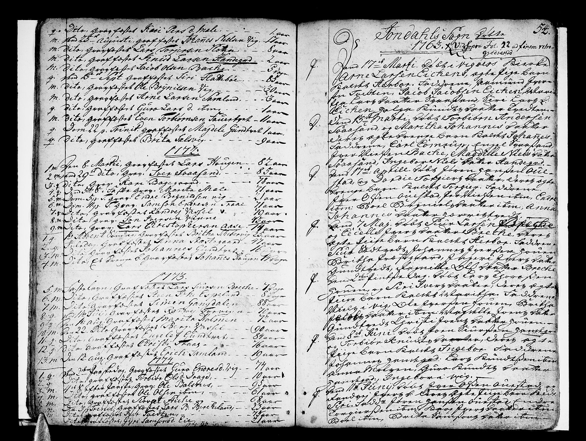 Strandebarm sokneprestembete, SAB/A-78401/H/Haa: Parish register (official) no. A 3 /2, 1751-1787, p. 54