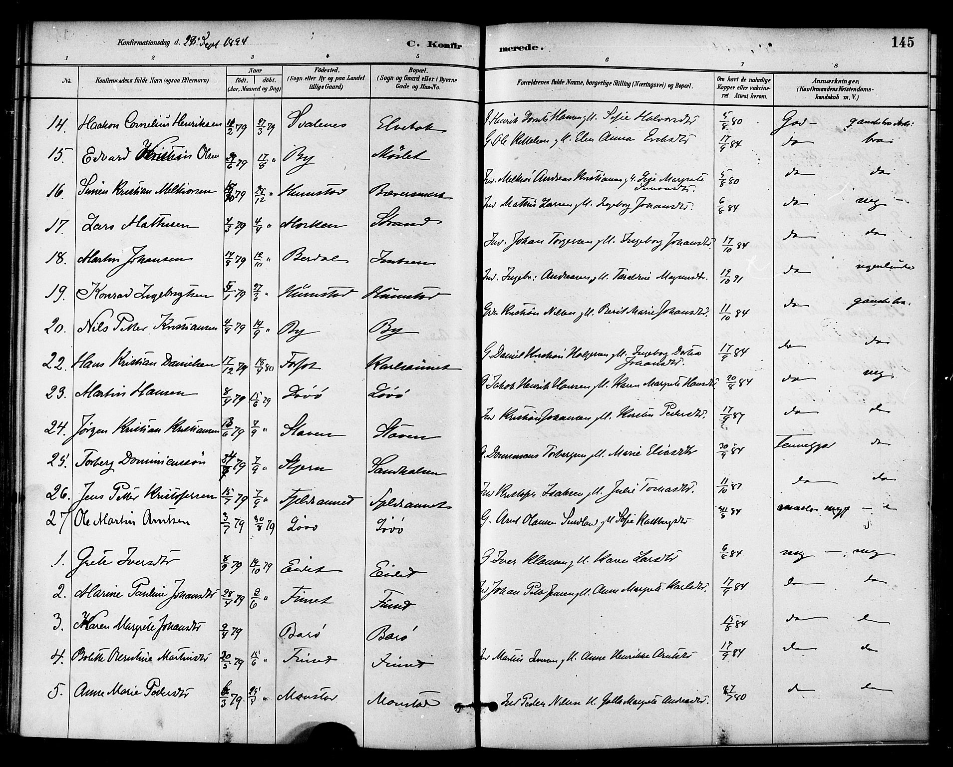 Ministerialprotokoller, klokkerbøker og fødselsregistre - Sør-Trøndelag, SAT/A-1456/655/L0680: Parish register (official) no. 655A09, 1880-1894, p. 145