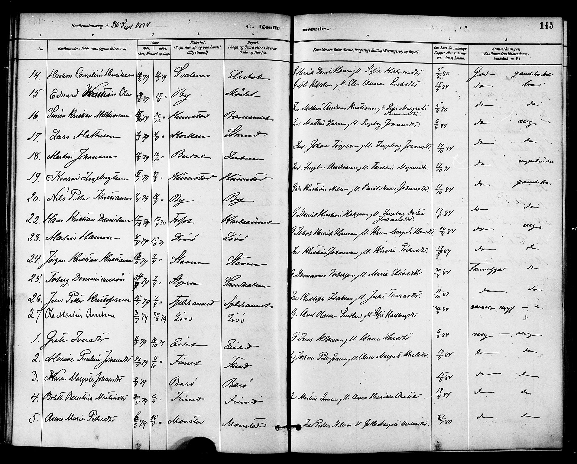 Ministerialprotokoller, klokkerbøker og fødselsregistre - Sør-Trøndelag, AV/SAT-A-1456/655/L0680: Parish register (official) no. 655A09, 1880-1894, p. 145