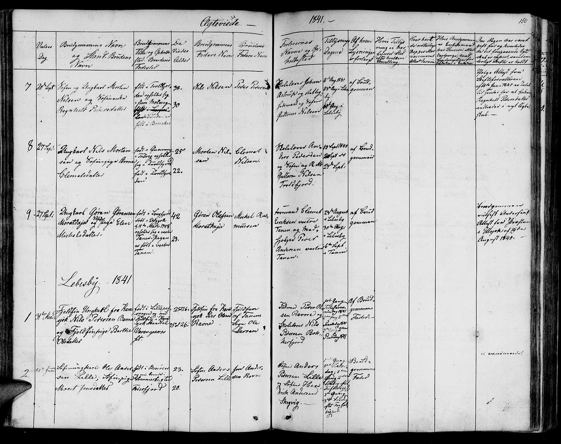 Lebesby sokneprestkontor, SATØ/S-1353/H/Ha/L0003kirke: Parish register (official) no. 3, 1833-1852, p. 150