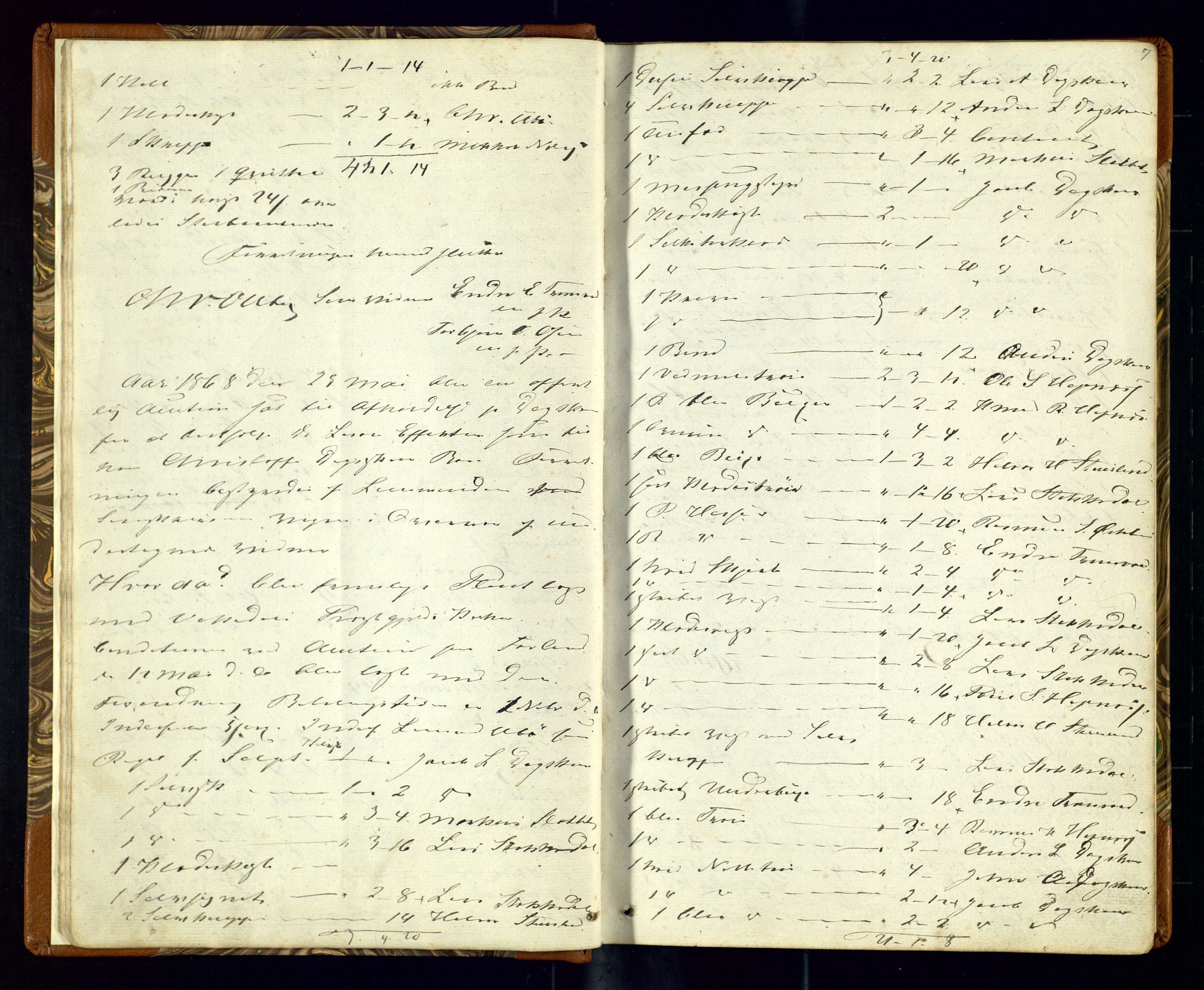 Vikedal lensmannskontor, AV/SAST-A-100179/Gj/L0001: Auksjonsprotokoll, 1868-1877, p. 6b-7a