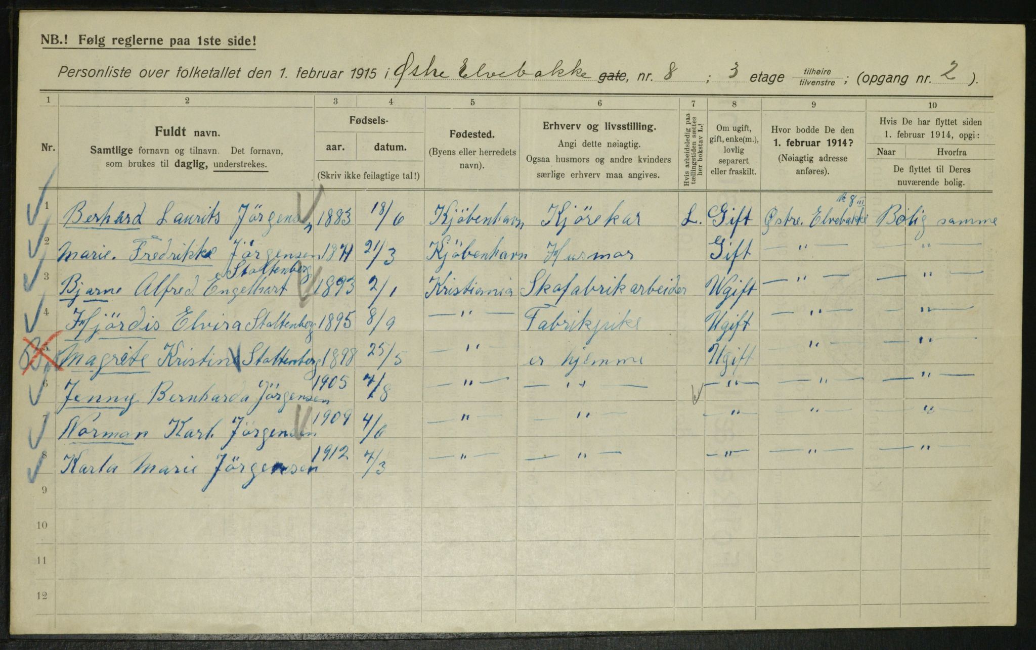 OBA, Municipal Census 1915 for Kristiania, 1915, p. 130019