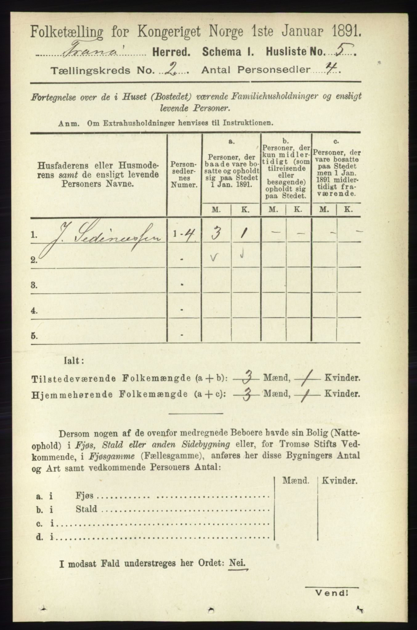 RA, 1891 census for 1927 Tranøy, 1891, p. 438