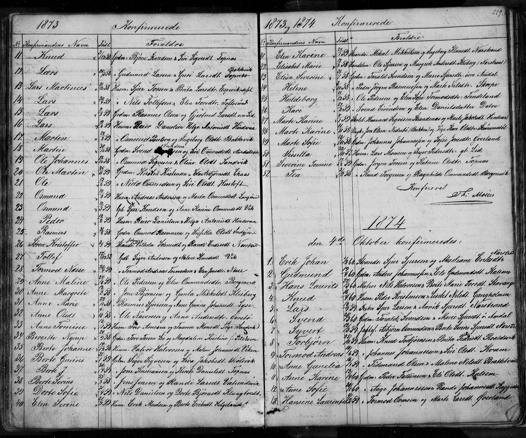 Nedstrand sokneprestkontor, SAST/A-101841/01/V: Parish register (copy) no. B 3, 1848-1933, p. 229