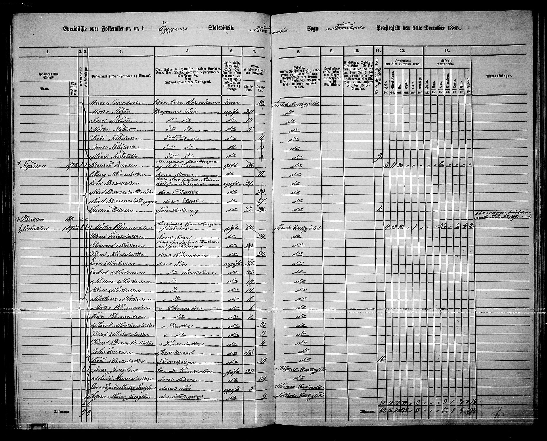 RA, 1865 census for Tynset, 1865, p. 82