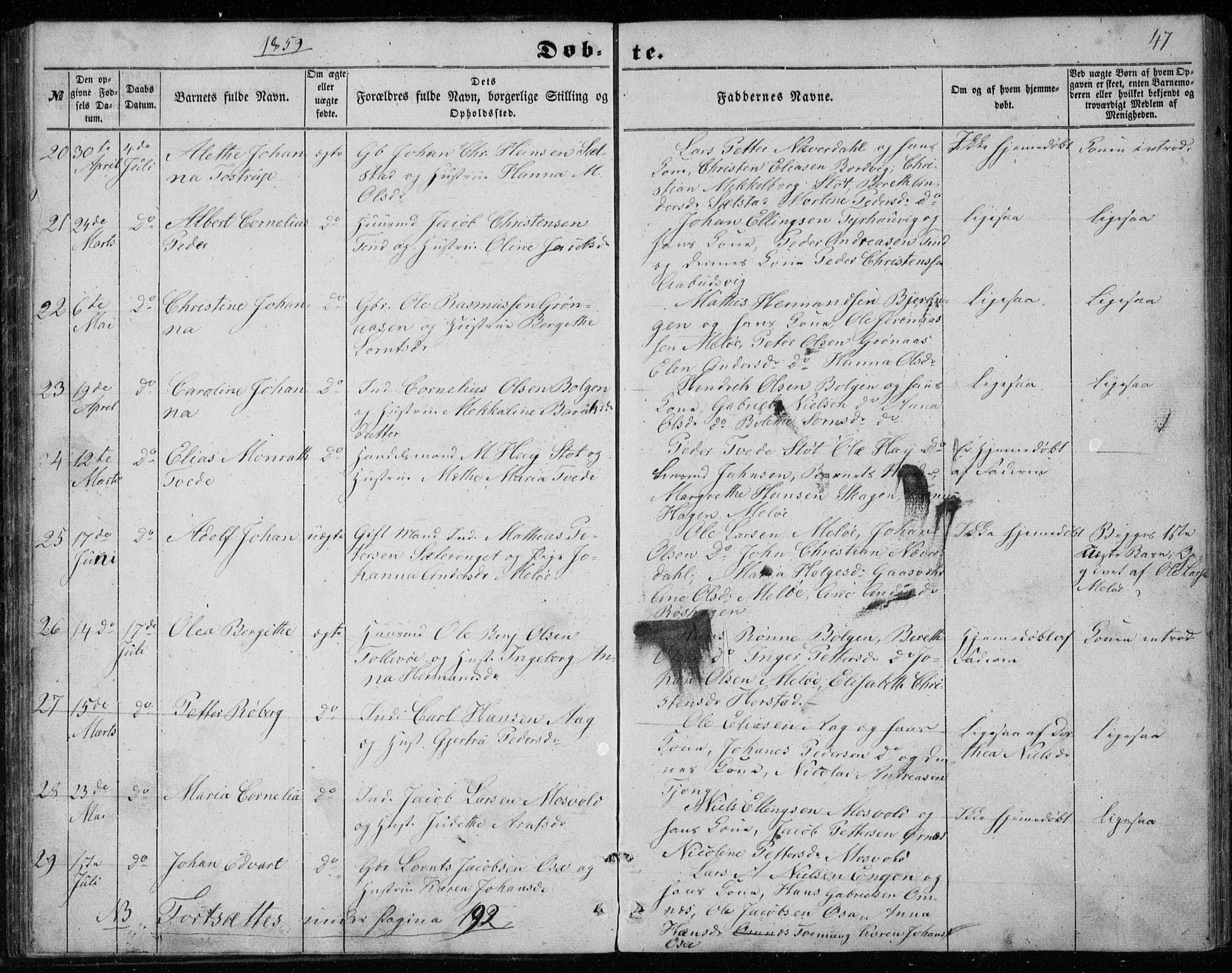 Ministerialprotokoller, klokkerbøker og fødselsregistre - Nordland, AV/SAT-A-1459/843/L0633: Parish register (copy) no. 843C02, 1853-1873, p. 47