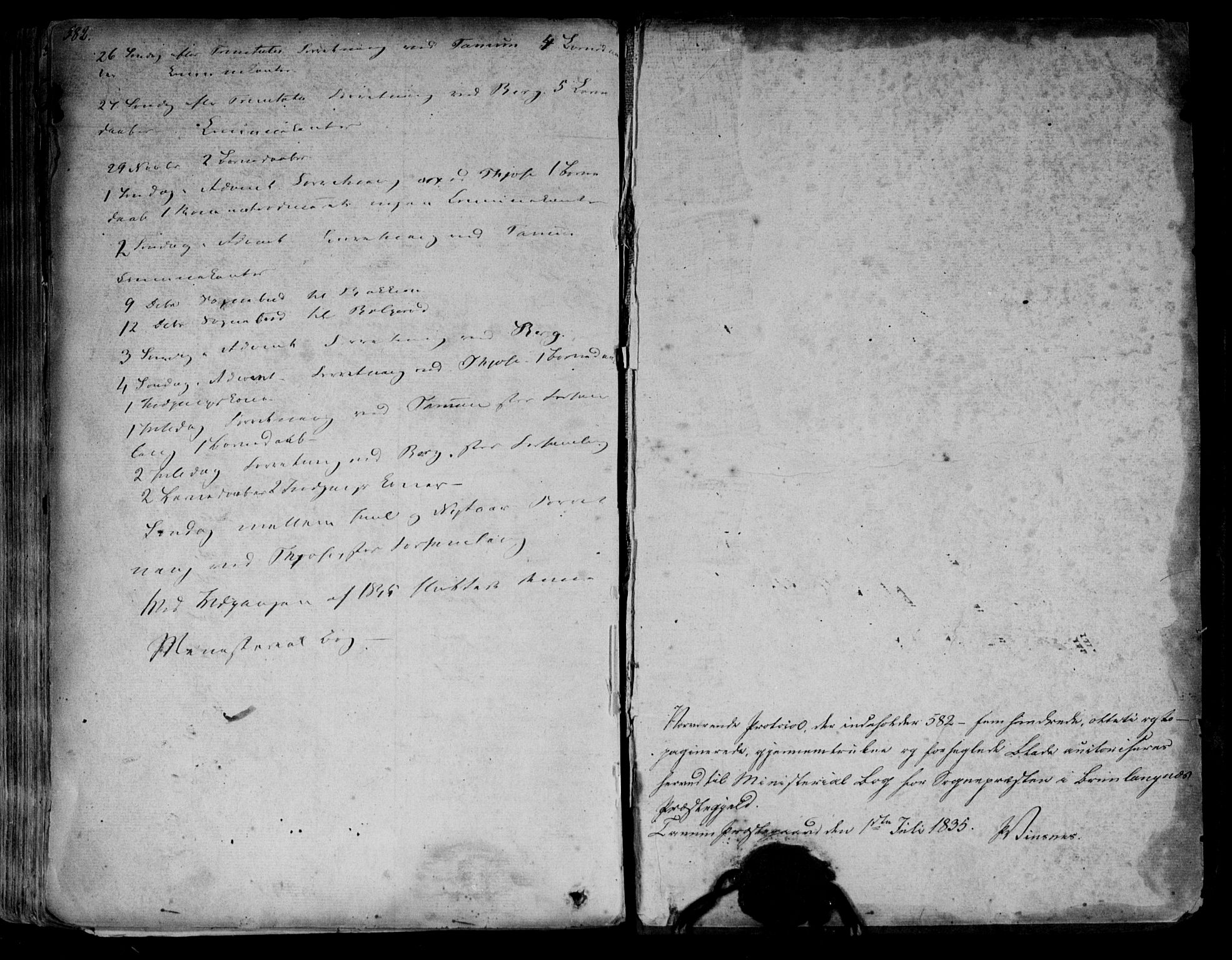 Brunlanes kirkebøker, AV/SAKO-A-342/F/Fa/L0003: Parish register (official) no. I 3, 1834-1845, p. 582-583