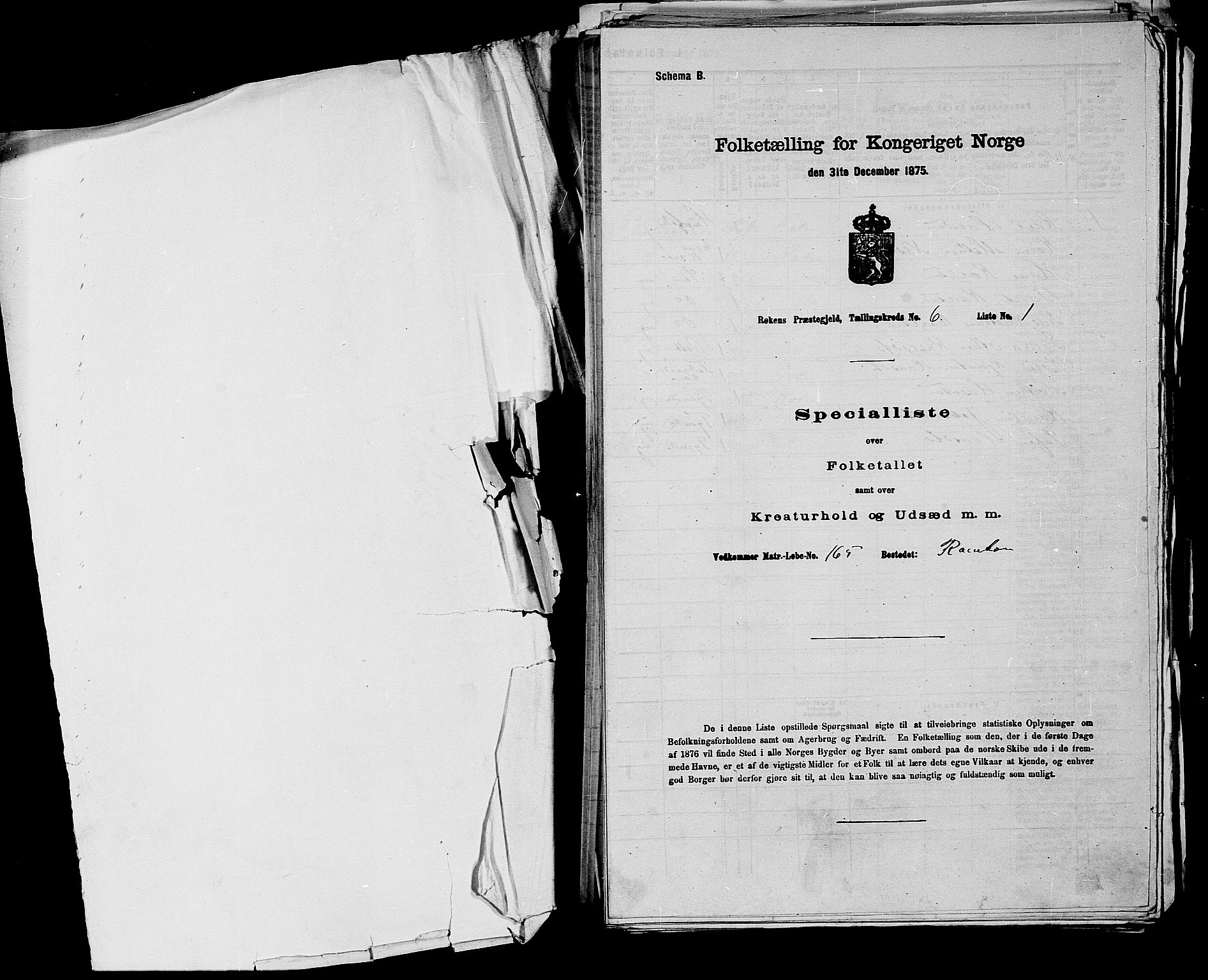 SAKO, 1875 census for 0627P Røyken, 1875, p. 773