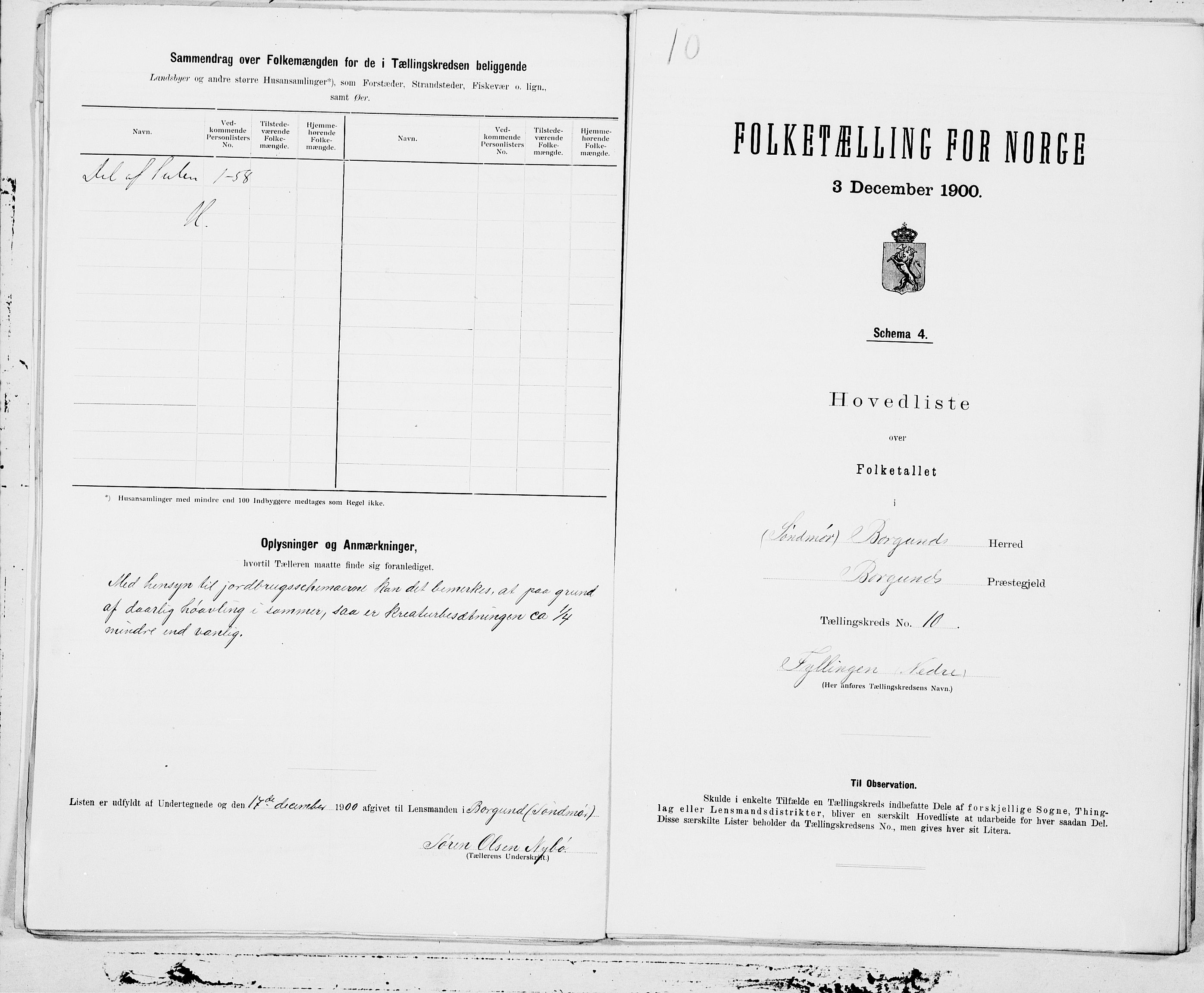 SAT, 1900 census for Borgund, 1900, p. 20