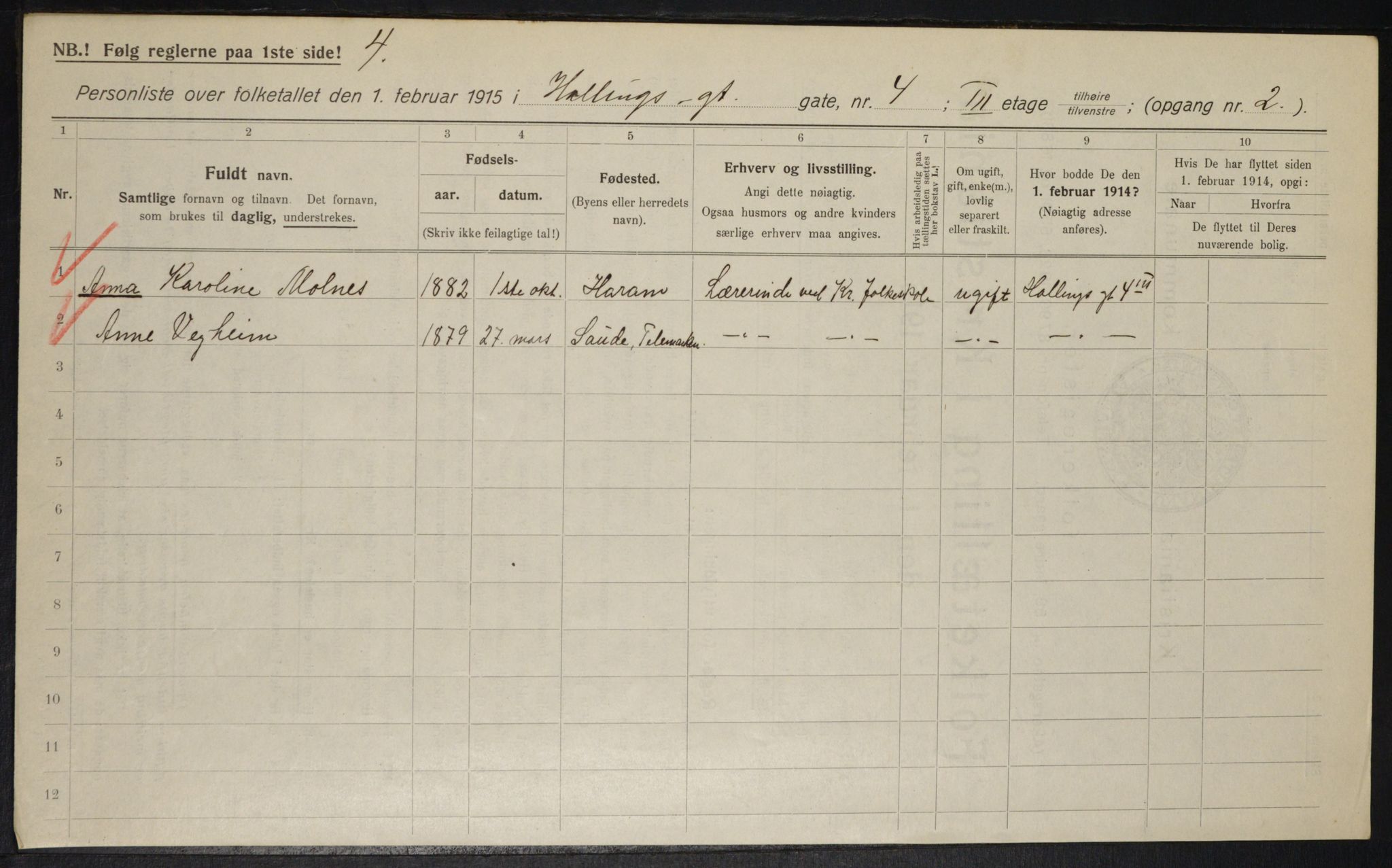 OBA, Municipal Census 1915 for Kristiania, 1915, p. 33737