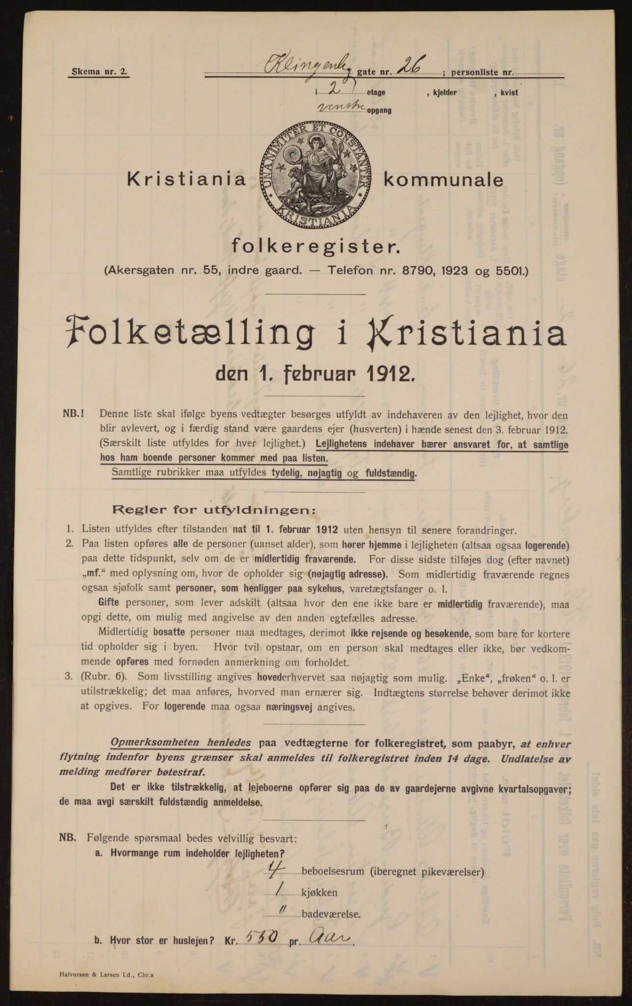 OBA, Municipal Census 1912 for Kristiania, 1912, p. 52301