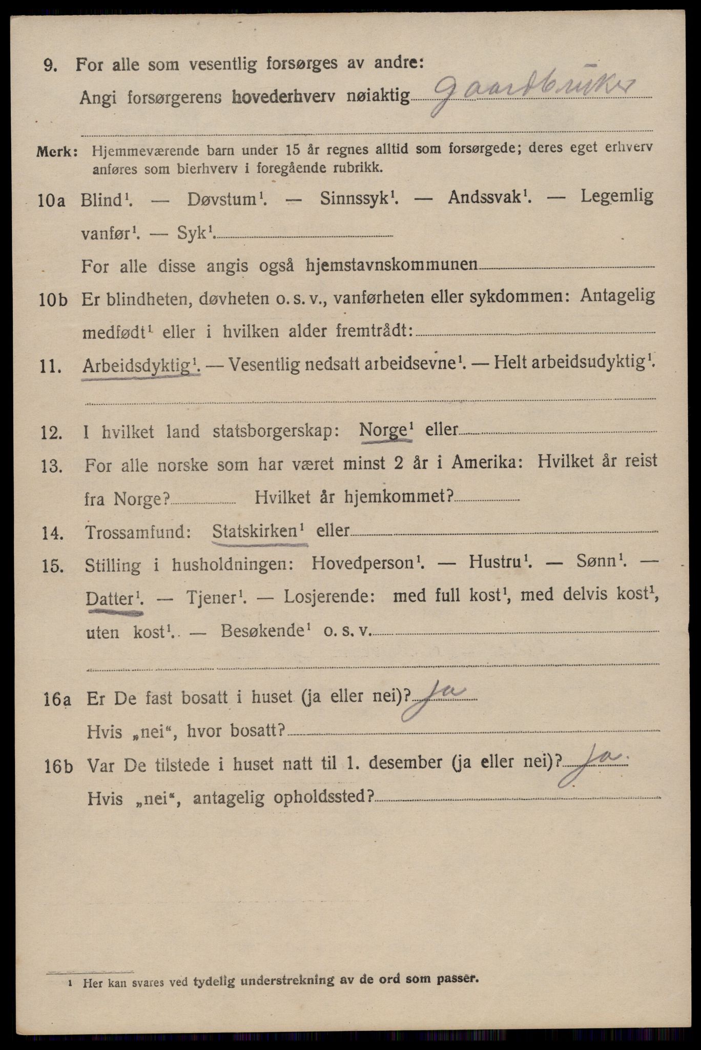 SAST, 1920 census for Hetland, 1920, p. 3580