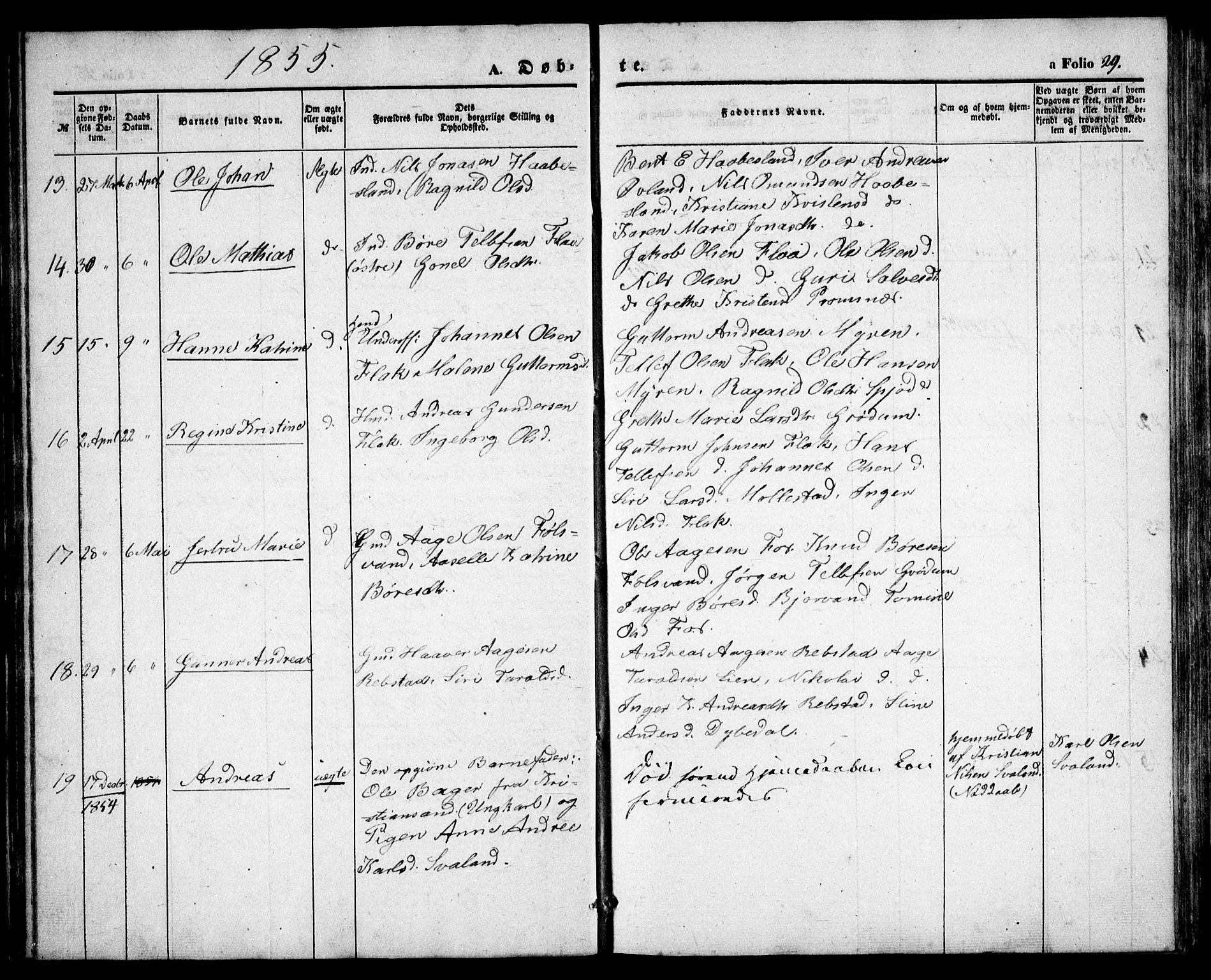 Birkenes sokneprestkontor, SAK/1111-0004/F/Fb/L0002: Parish register (copy) no. B 2, 1849-1876, p. 29