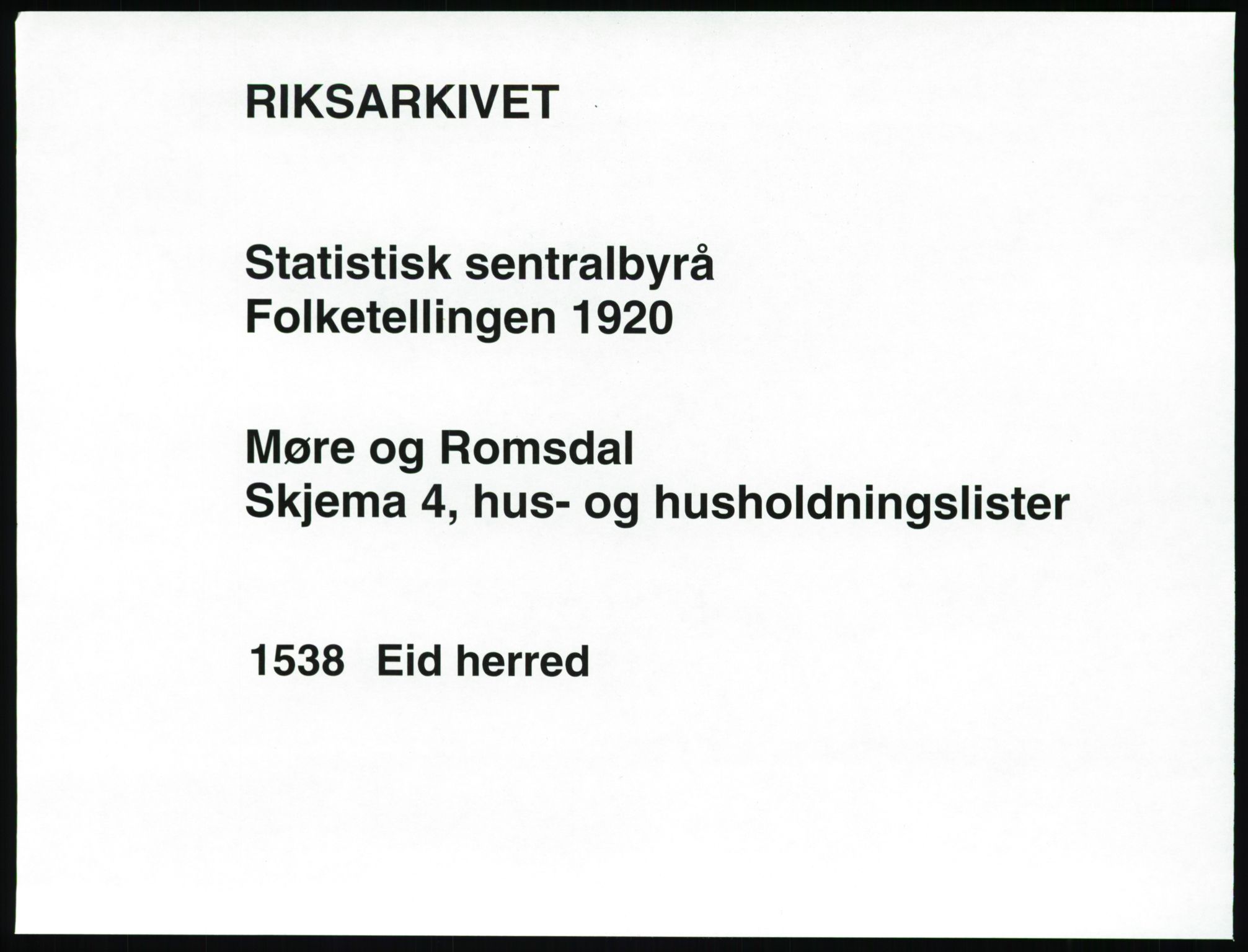 SAT, 1920 census for Eid, 1920, p. 19