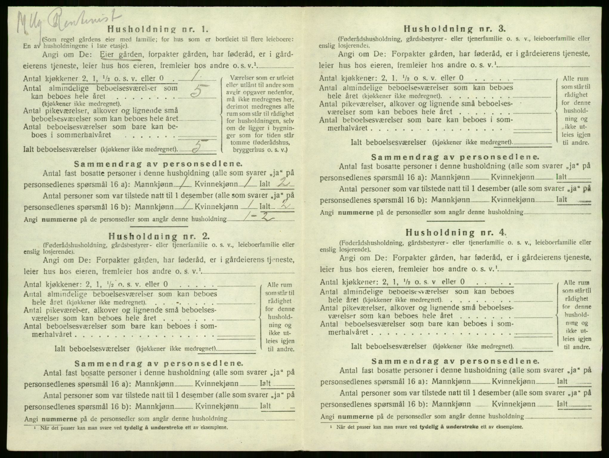 SAKO, 1920 census for Sandeherred, 1920, p. 2871