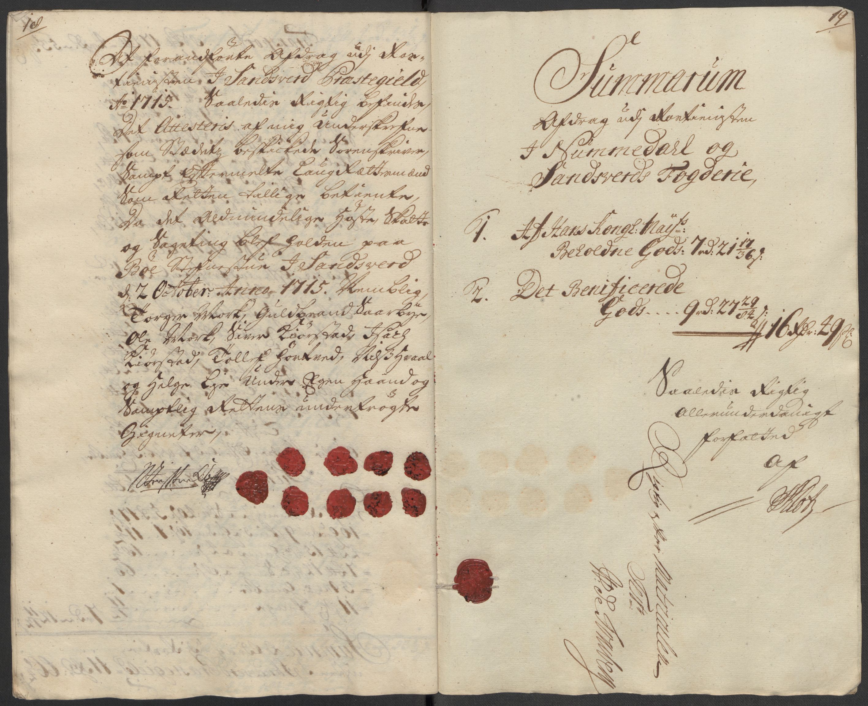 Rentekammeret inntil 1814, Reviderte regnskaper, Fogderegnskap, AV/RA-EA-4092/R24/L1591: Fogderegnskap Numedal og Sandsvær, 1715, p. 352