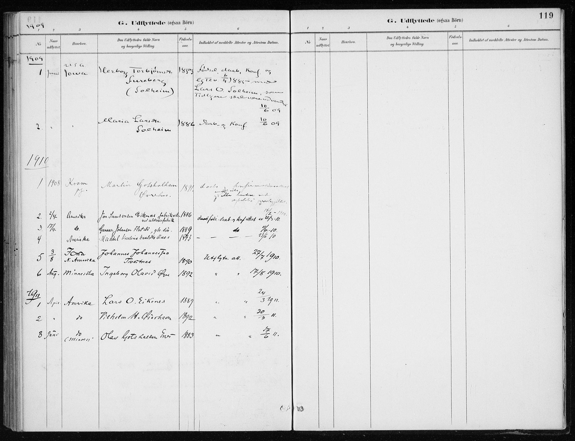 Kvinnherad sokneprestembete, SAB/A-76401/H/Haa: Parish register (official) no. F 1, 1887-1912, p. 119