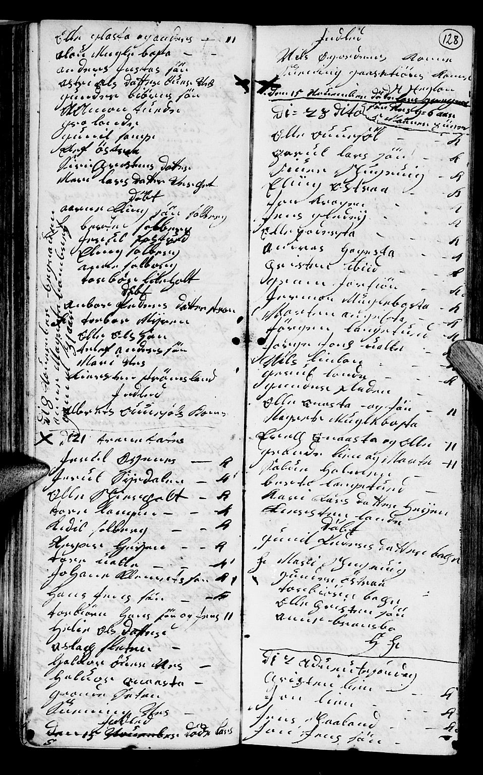 Holt sokneprestkontor, AV/SAK-1111-0021/F/Fb/L0004: Parish register (copy) no. B 4, 1730-1746, p. 128