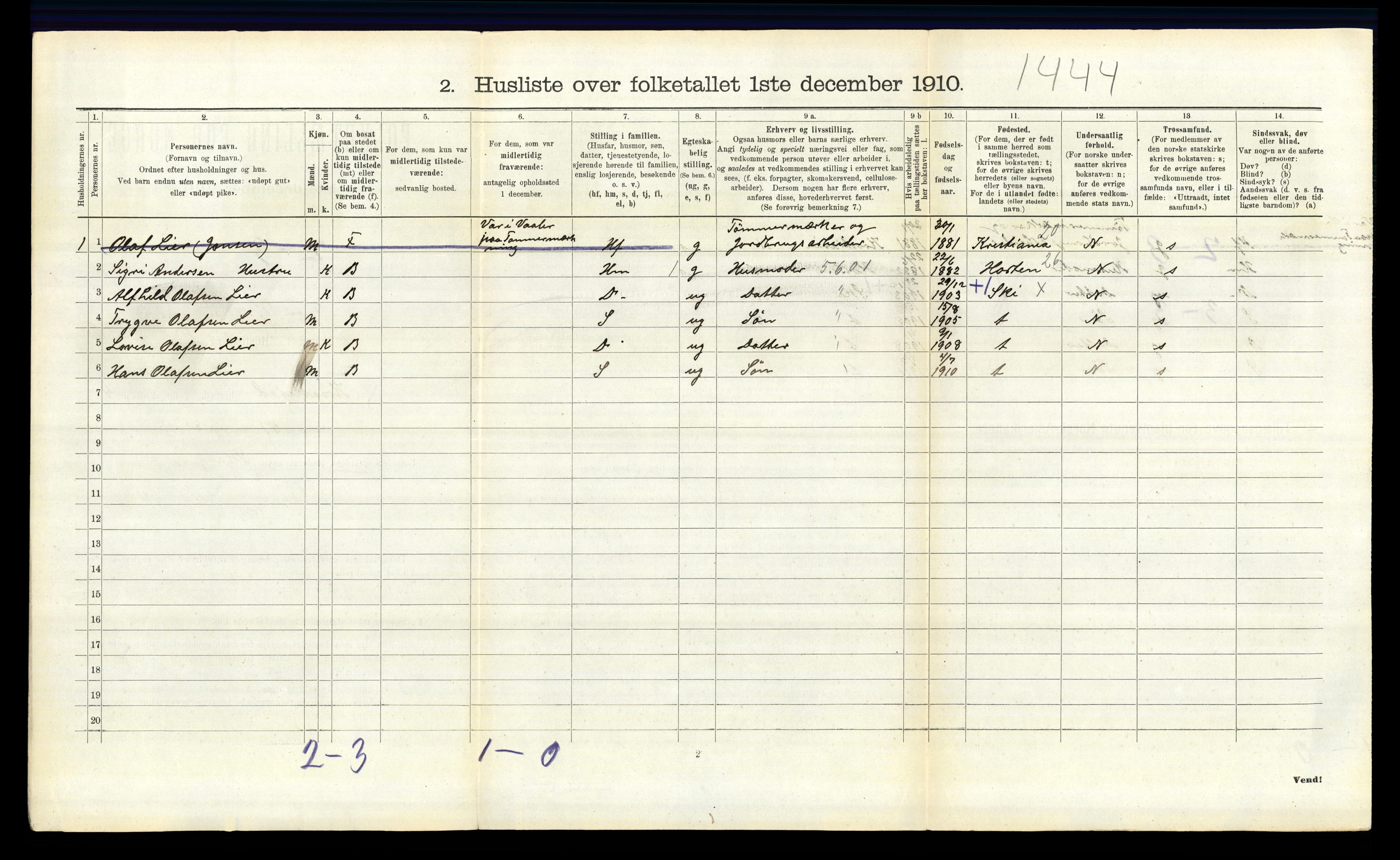 RA, 1910 census for Kråkstad, 1910, p. 426