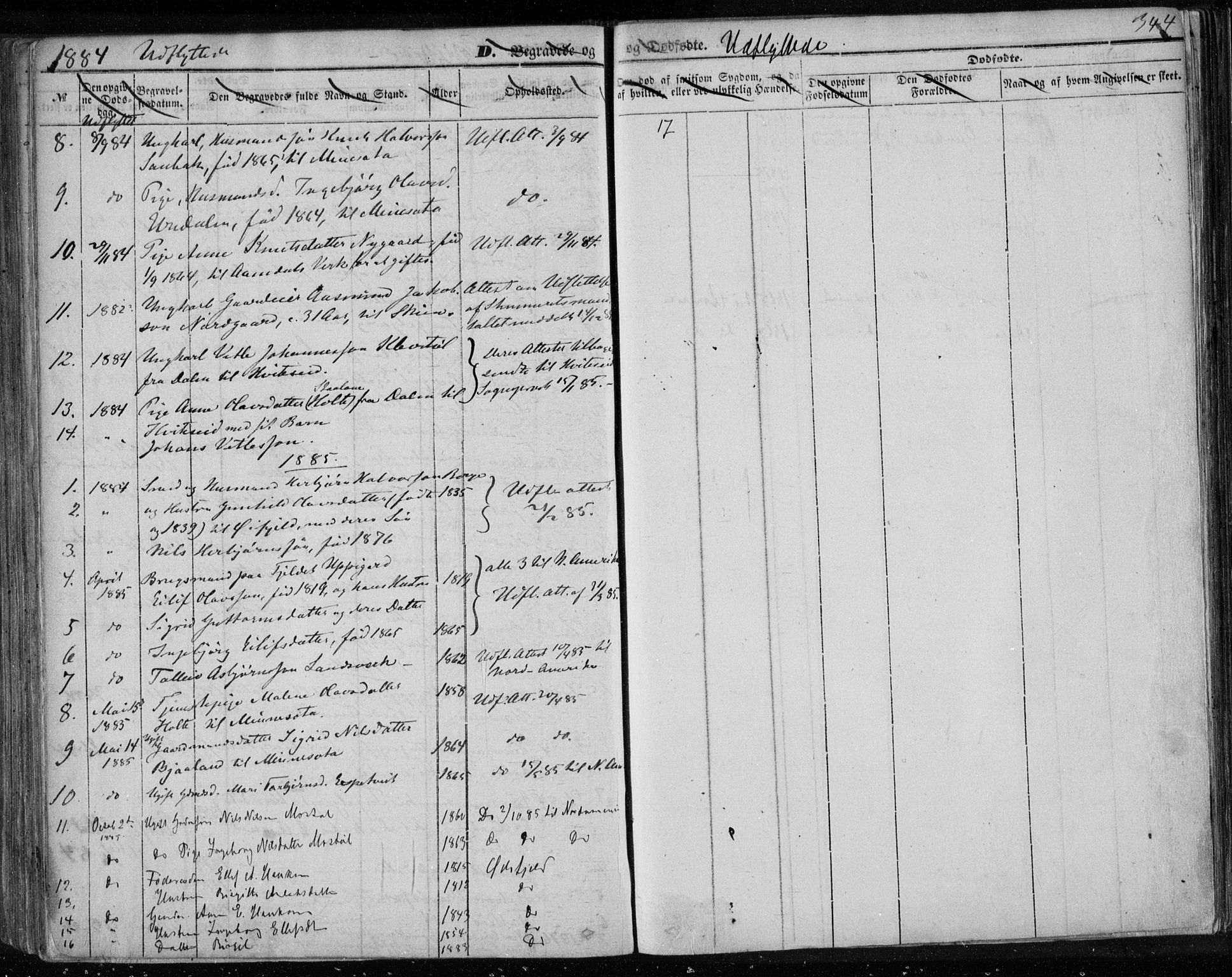 Lårdal kirkebøker, SAKO/A-284/F/Fa/L0006: Parish register (official) no. I 6, 1861-1886, p. 344