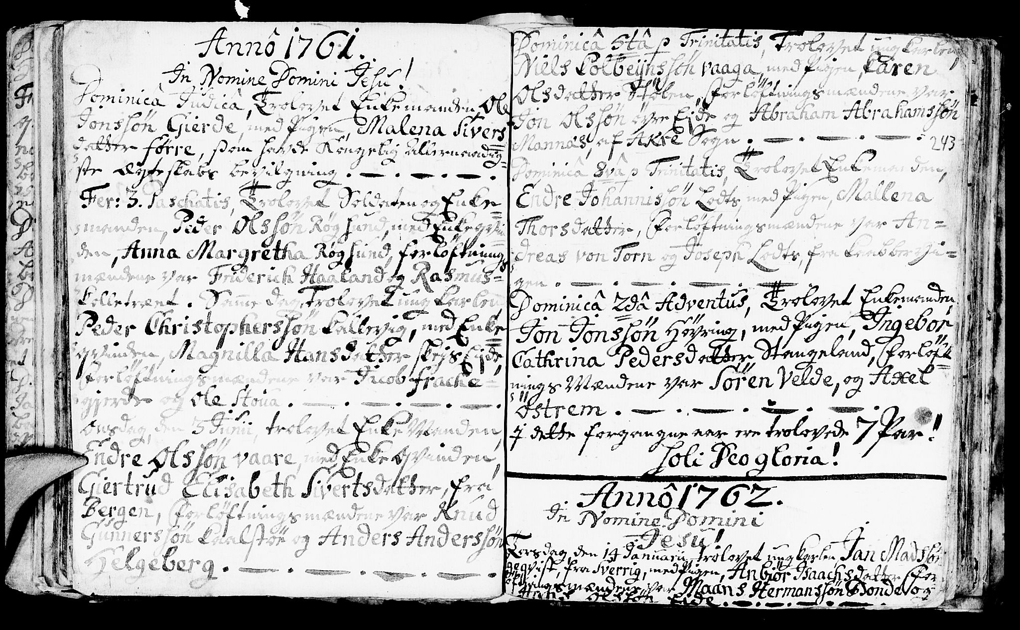 Avaldsnes sokneprestkontor, AV/SAST-A -101851/H/Ha/Haa/L0001: Parish register (official) no. A 1, 1711-1764, p. 243