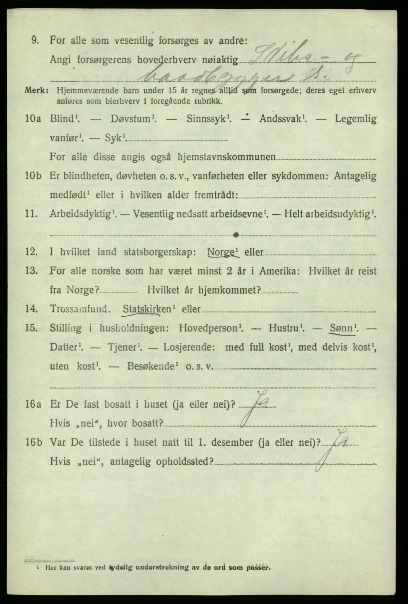 SAB, 1920 census for Jondal, 1920, p. 965