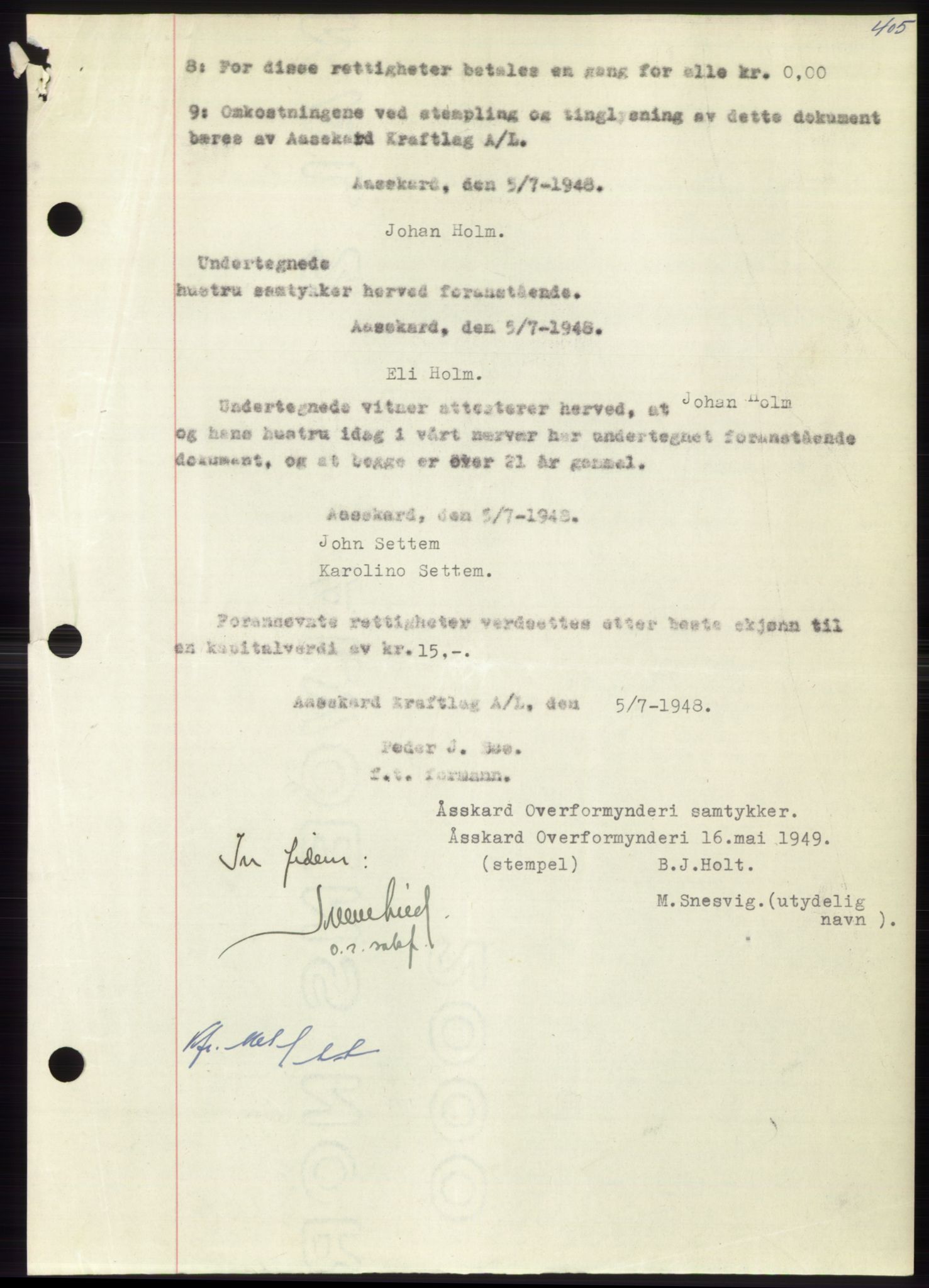 Nordmøre sorenskriveri, AV/SAT-A-4132/1/2/2Ca: Mortgage book no. B101, 1949-1949, Diary no: : 1355/1949