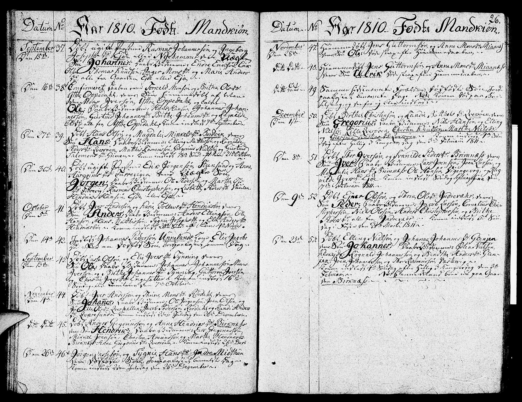Gulen sokneprestembete, SAB/A-80201/H/Haa/Haaa/L0017: Parish register (official) no. A 17, 1809-1825, p. 26