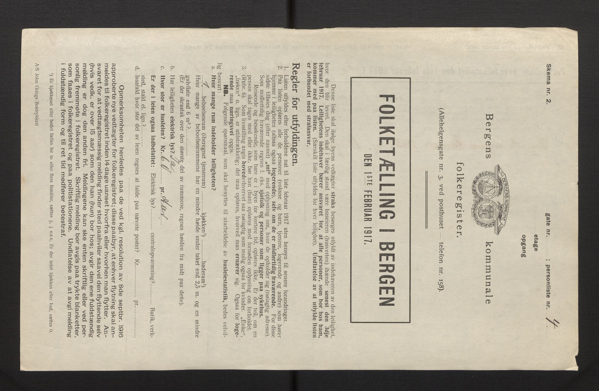 SAB, Municipal Census 1917 for Bergen, 1917, p. 9122