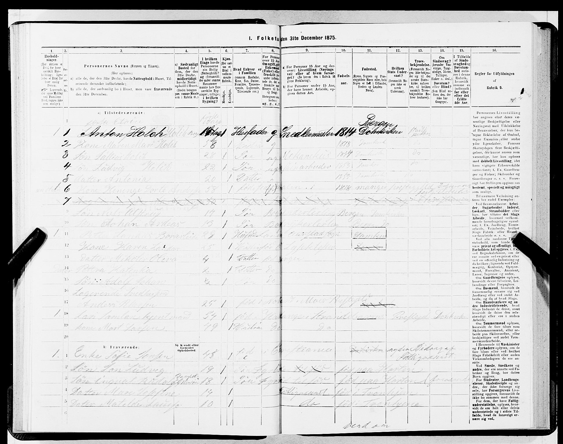 SAB, 1875 census for 1301 Bergen, 1875, p. 2374