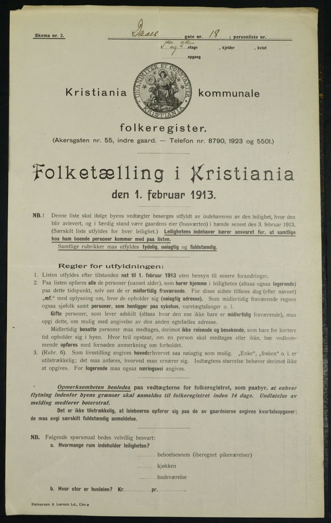 OBA, Municipal Census 1913 for Kristiania, 1913, p. 18098