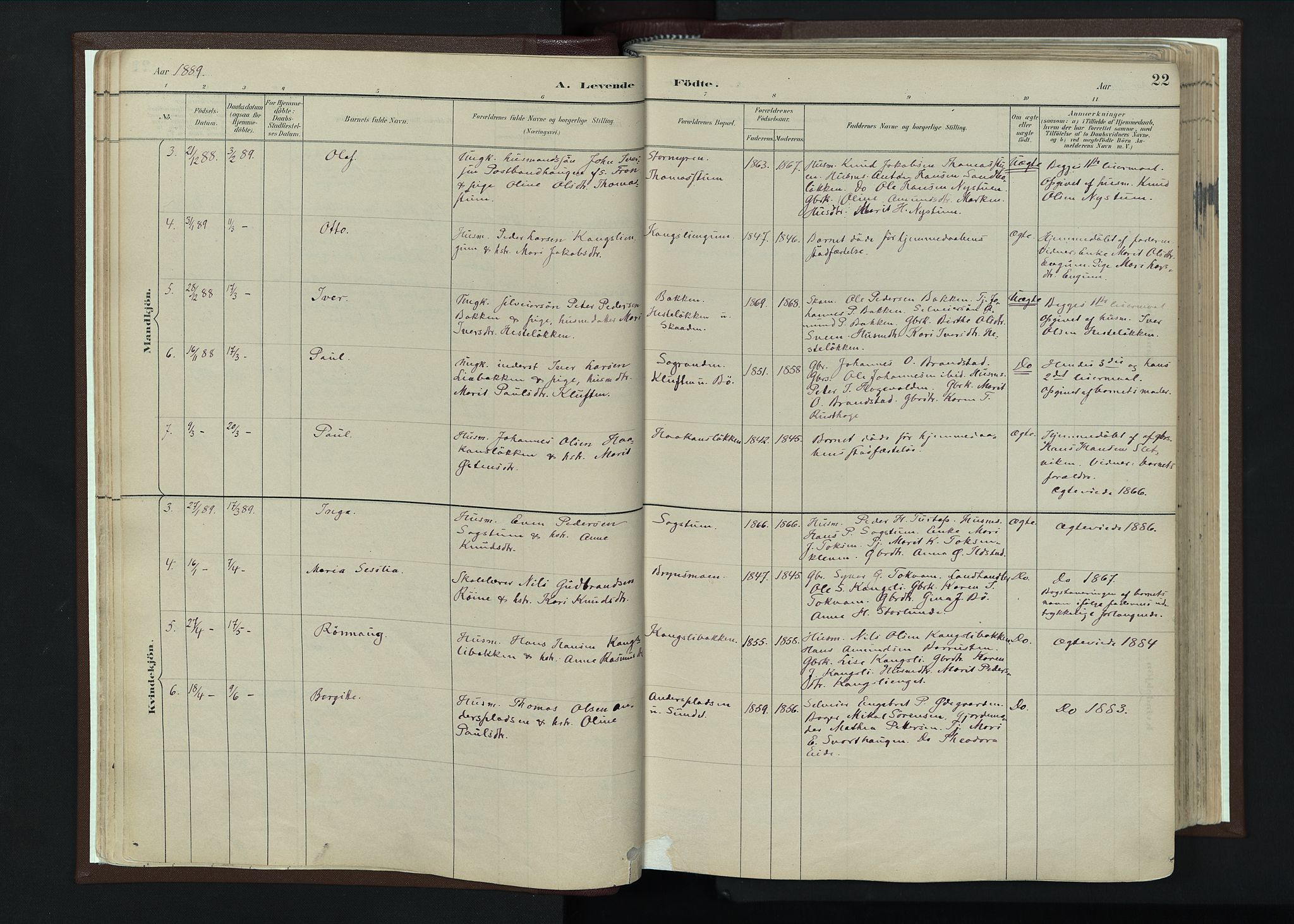 Nord-Fron prestekontor, SAH/PREST-080/H/Ha/Haa/L0004: Parish register (official) no. 4, 1884-1914, p. 22