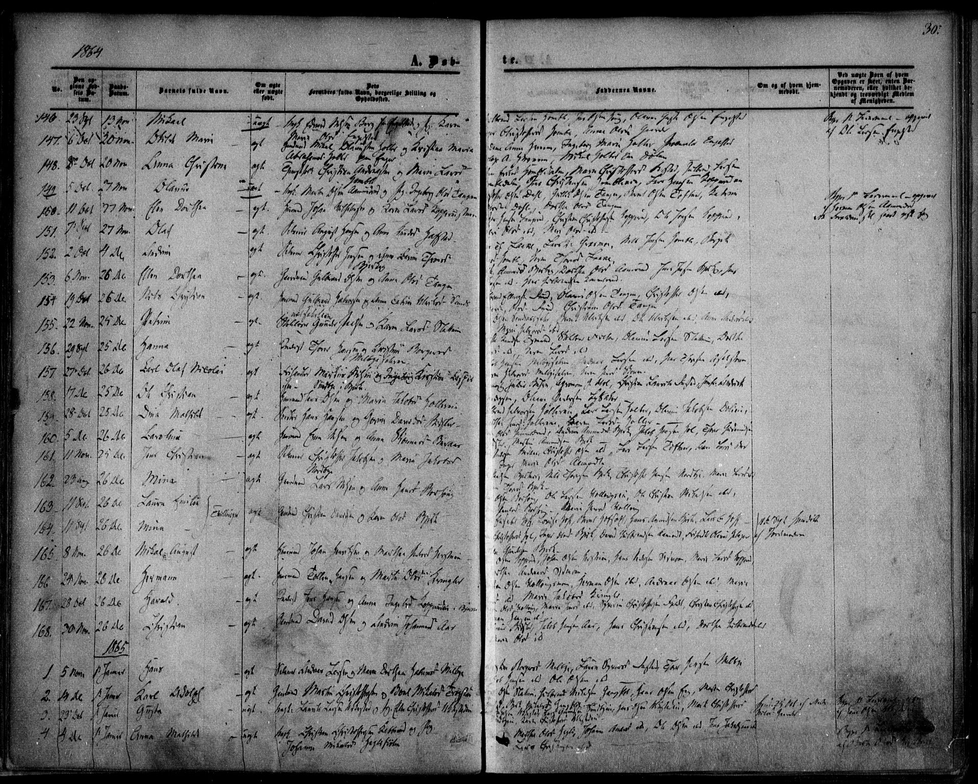 Nannestad prestekontor Kirkebøker, AV/SAO-A-10414a/F/Fa/L0012: Parish register (official) no. I 12, 1860-1872, p. 30