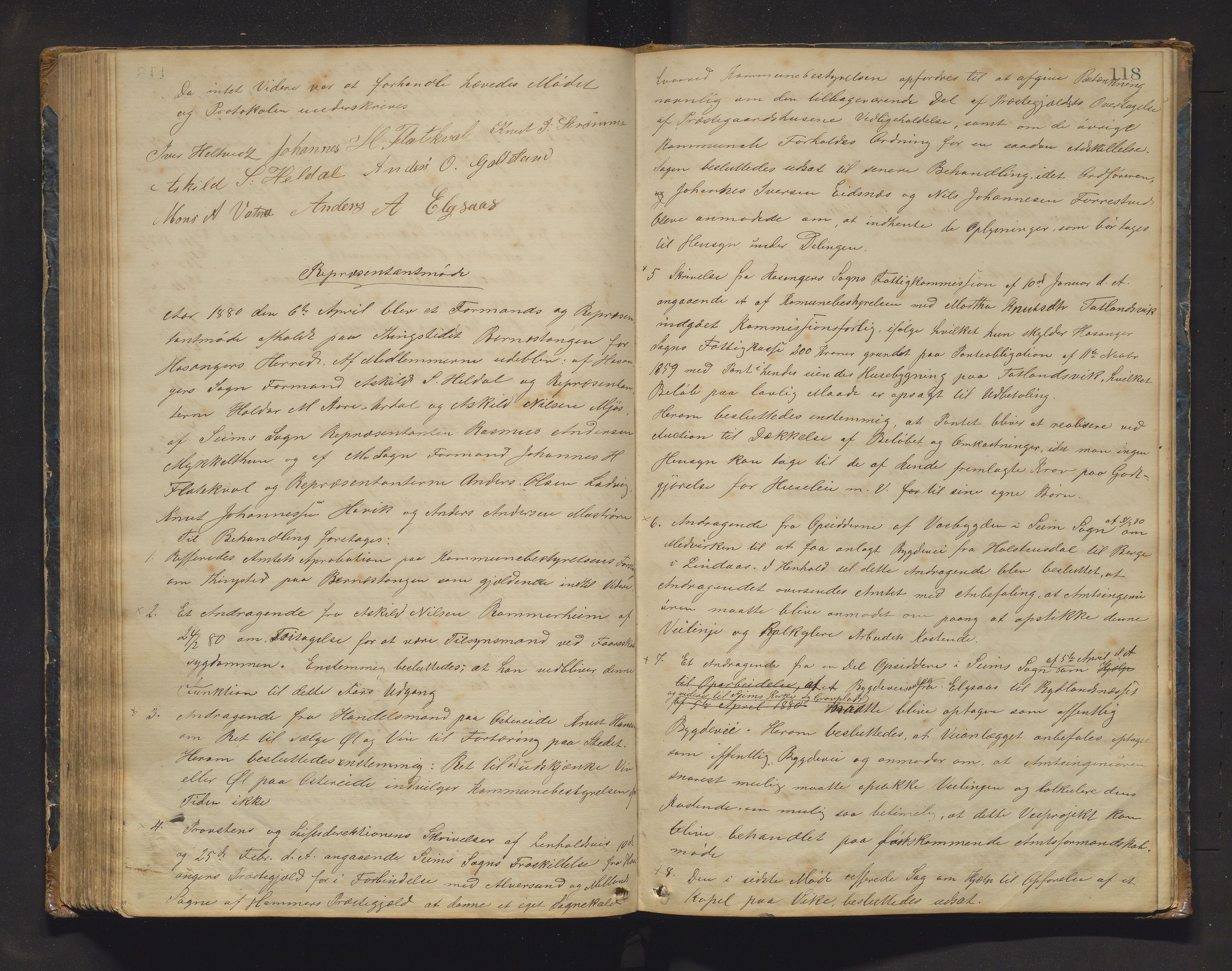 Hosanger kommune. Formannskapet, IKAH/1253a-021/A/Aa/L0002: Møtebok for Hosanger formannskap, heradsstyre og Seim soknestyre, 1867-1881, p. 118