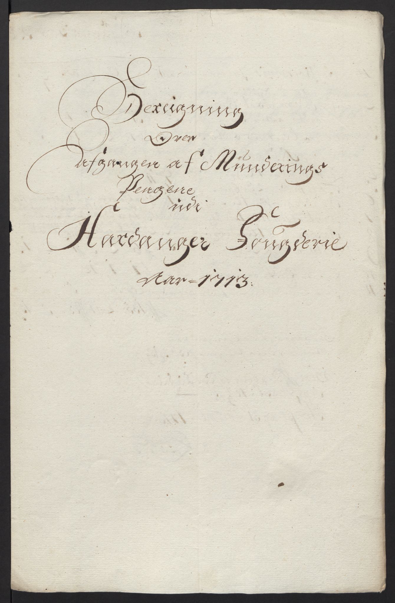 Rentekammeret inntil 1814, Reviderte regnskaper, Fogderegnskap, RA/EA-4092/R48/L2989: Fogderegnskap Sunnhordland og Hardanger, 1713, p. 461