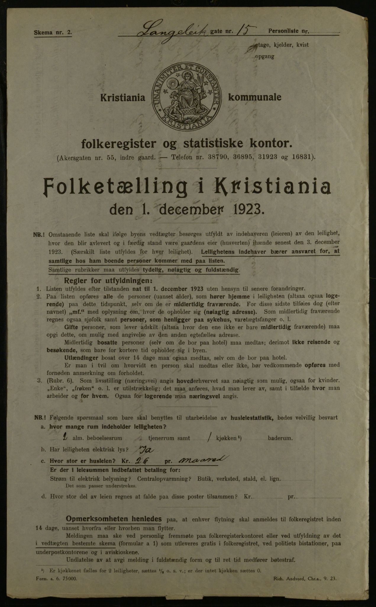 OBA, Municipal Census 1923 for Kristiania, 1923, p. 63336