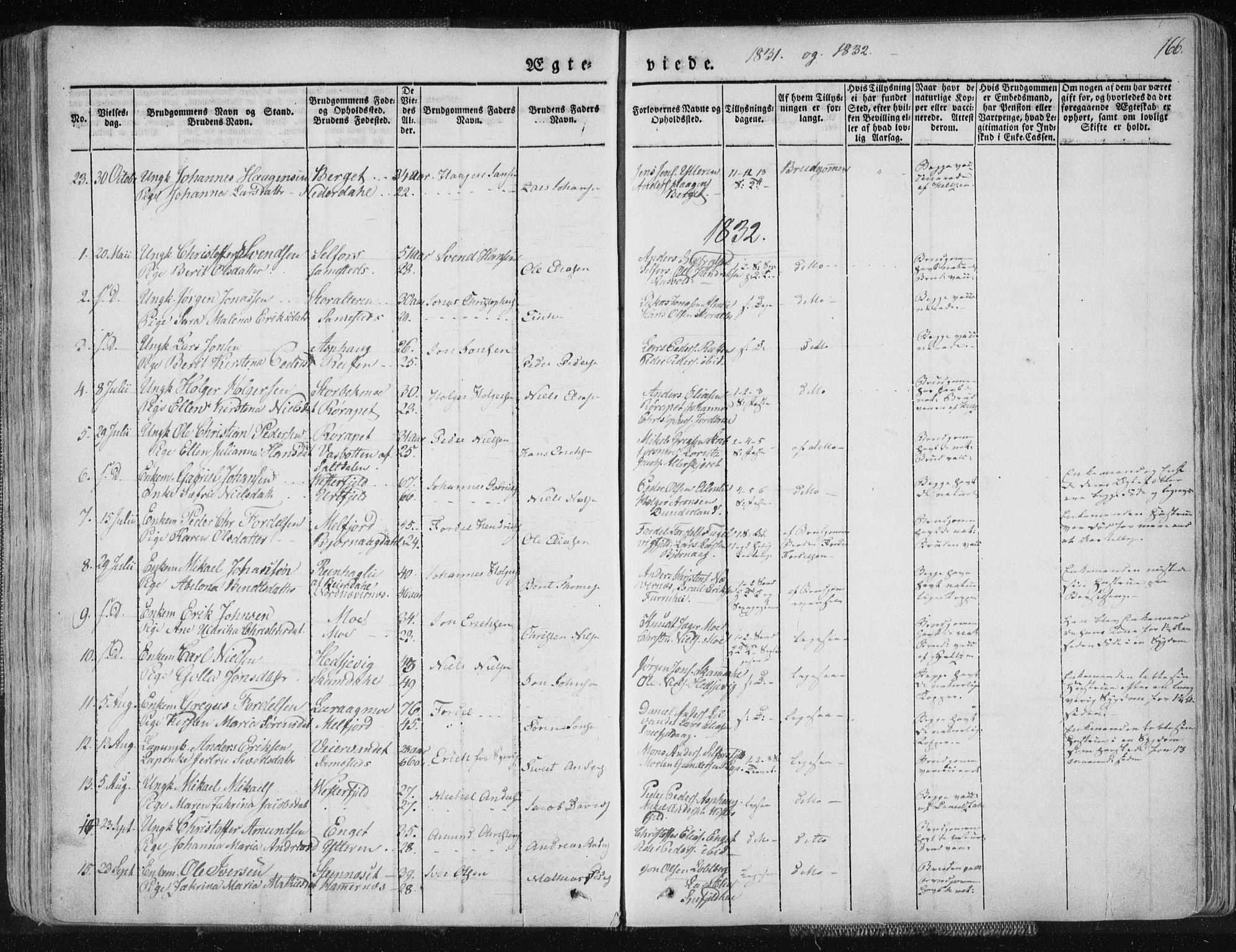 Ministerialprotokoller, klokkerbøker og fødselsregistre - Nordland, SAT/A-1459/827/L0390: Parish register (official) no. 827A02, 1826-1841, p. 166