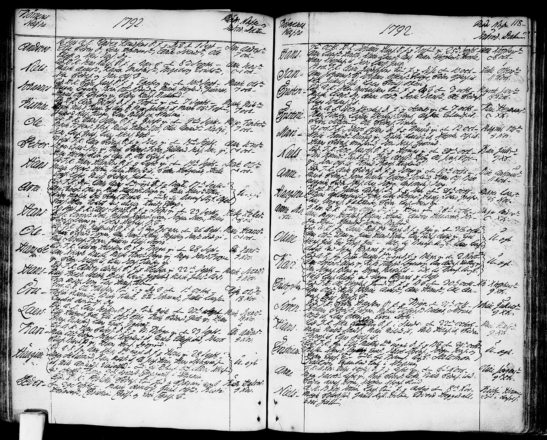 Asker prestekontor Kirkebøker, SAO/A-10256a/F/Fa/L0003: Parish register (official) no. I 3, 1767-1807, p. 118