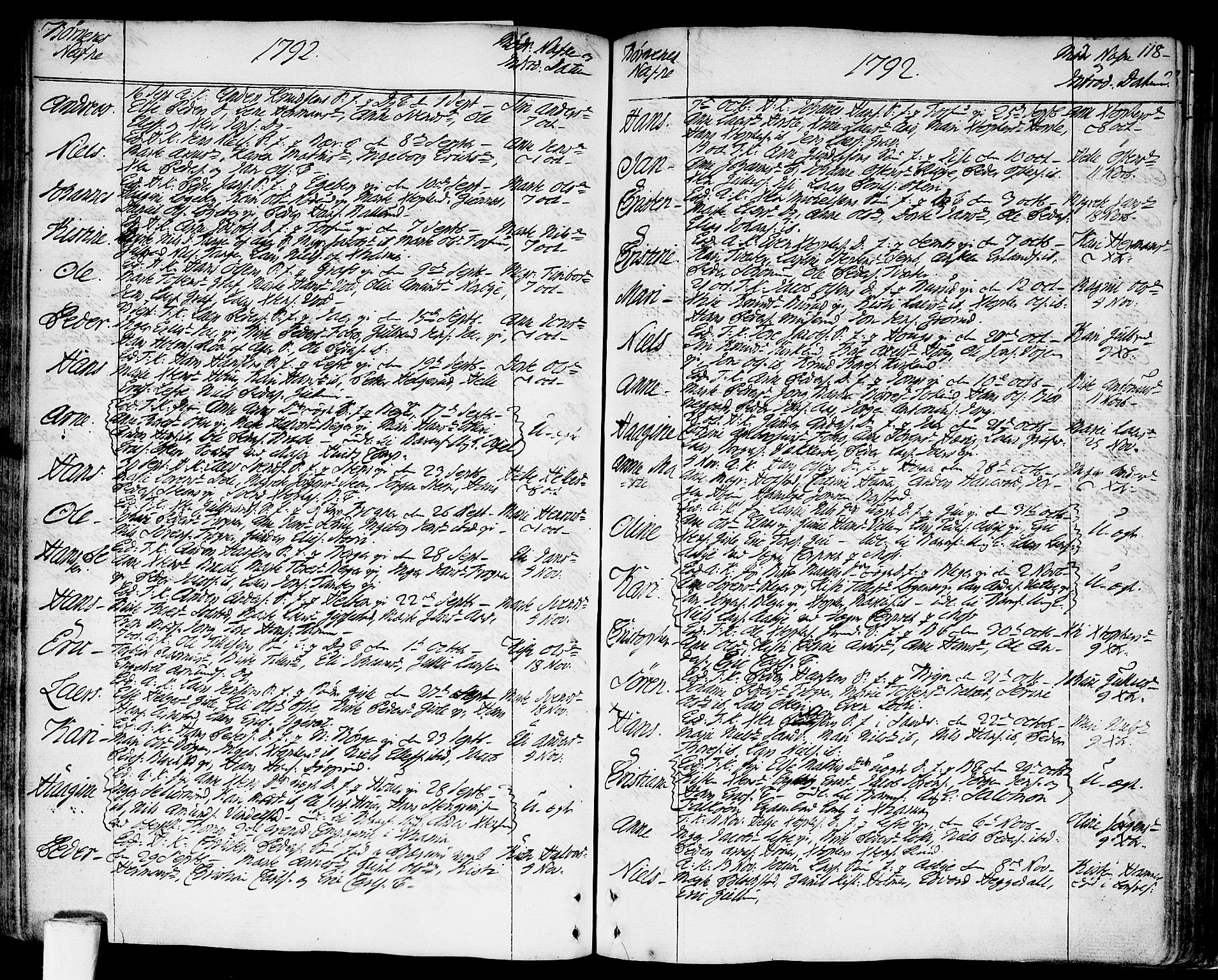 Asker prestekontor Kirkebøker, AV/SAO-A-10256a/F/Fa/L0003: Parish register (official) no. I 3, 1767-1807, p. 118