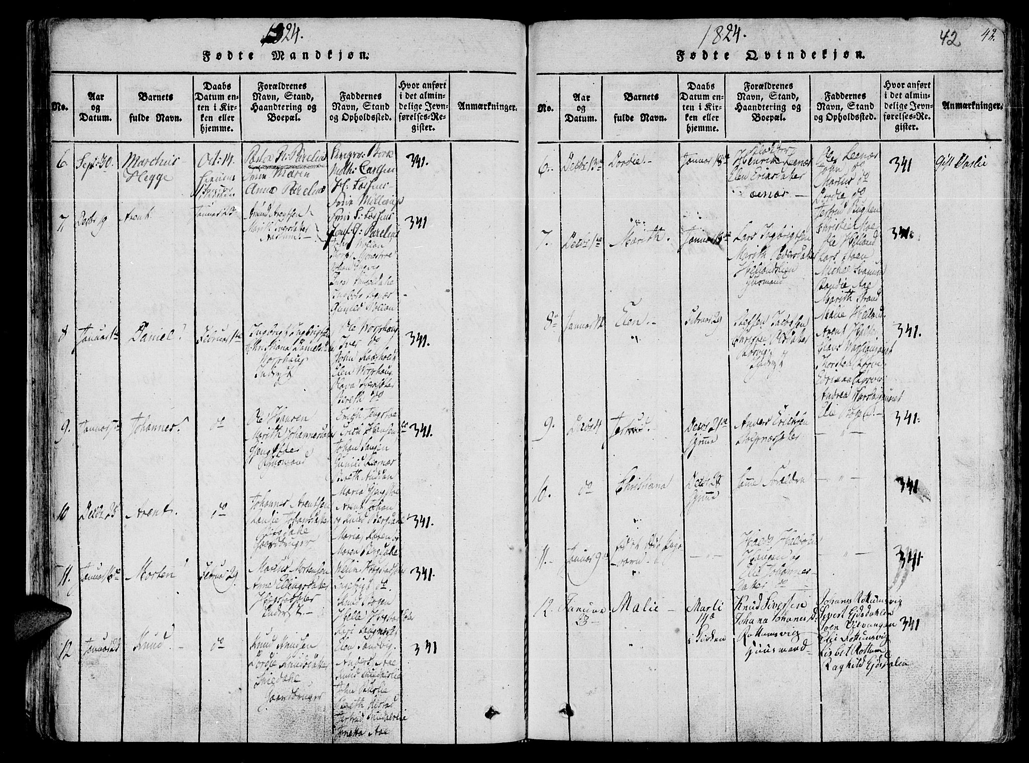 Ministerialprotokoller, klokkerbøker og fødselsregistre - Sør-Trøndelag, AV/SAT-A-1456/630/L0491: Parish register (official) no. 630A04, 1818-1830, p. 42