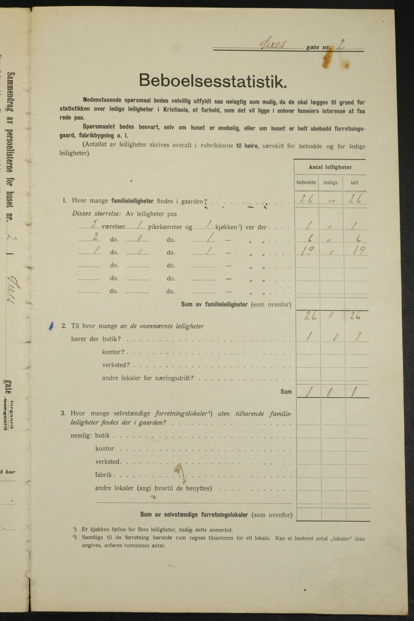 OBA, Municipal Census 1913 for Kristiania, 1913, p. 94598