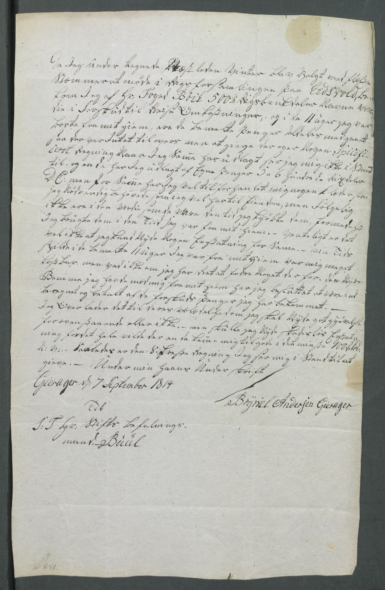 5. departement for finans-, handels- og tollfaget, AV/RA-S-3893/C/Cb/L0014: Regninger fra Riksforsamlingens deputerede, 1814, p. 196