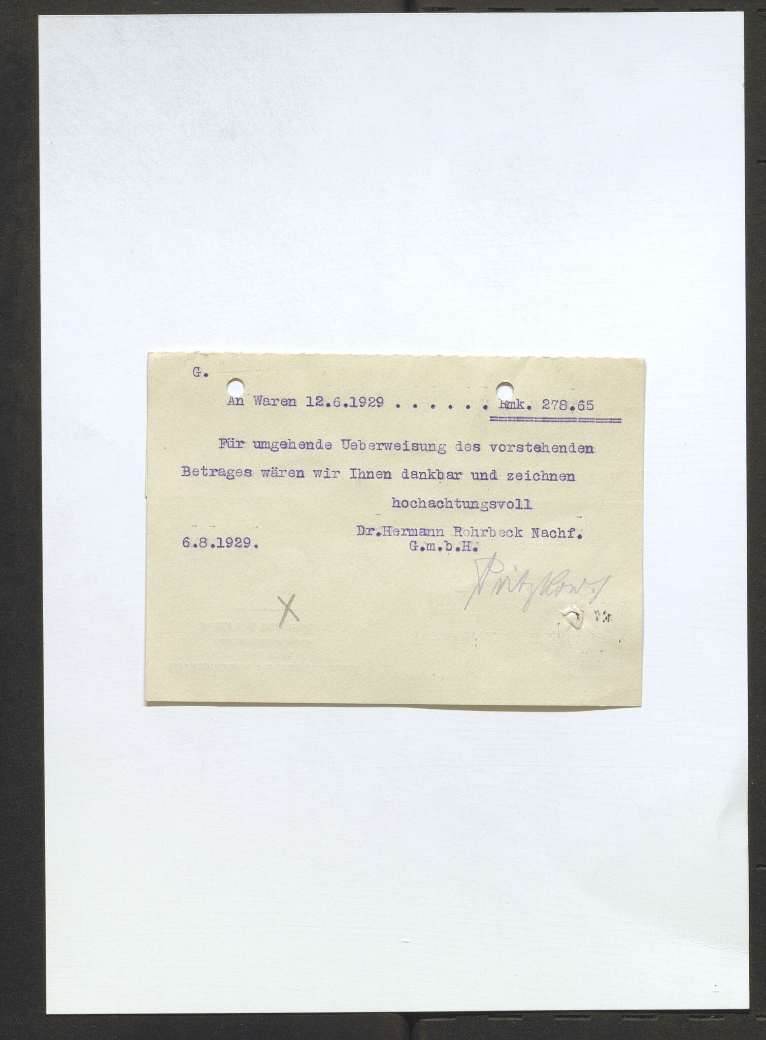 Bergens Museum, AV/SAB-A-17301/13/D/L0002: Korrespondanse , 1928-1940, p. 187