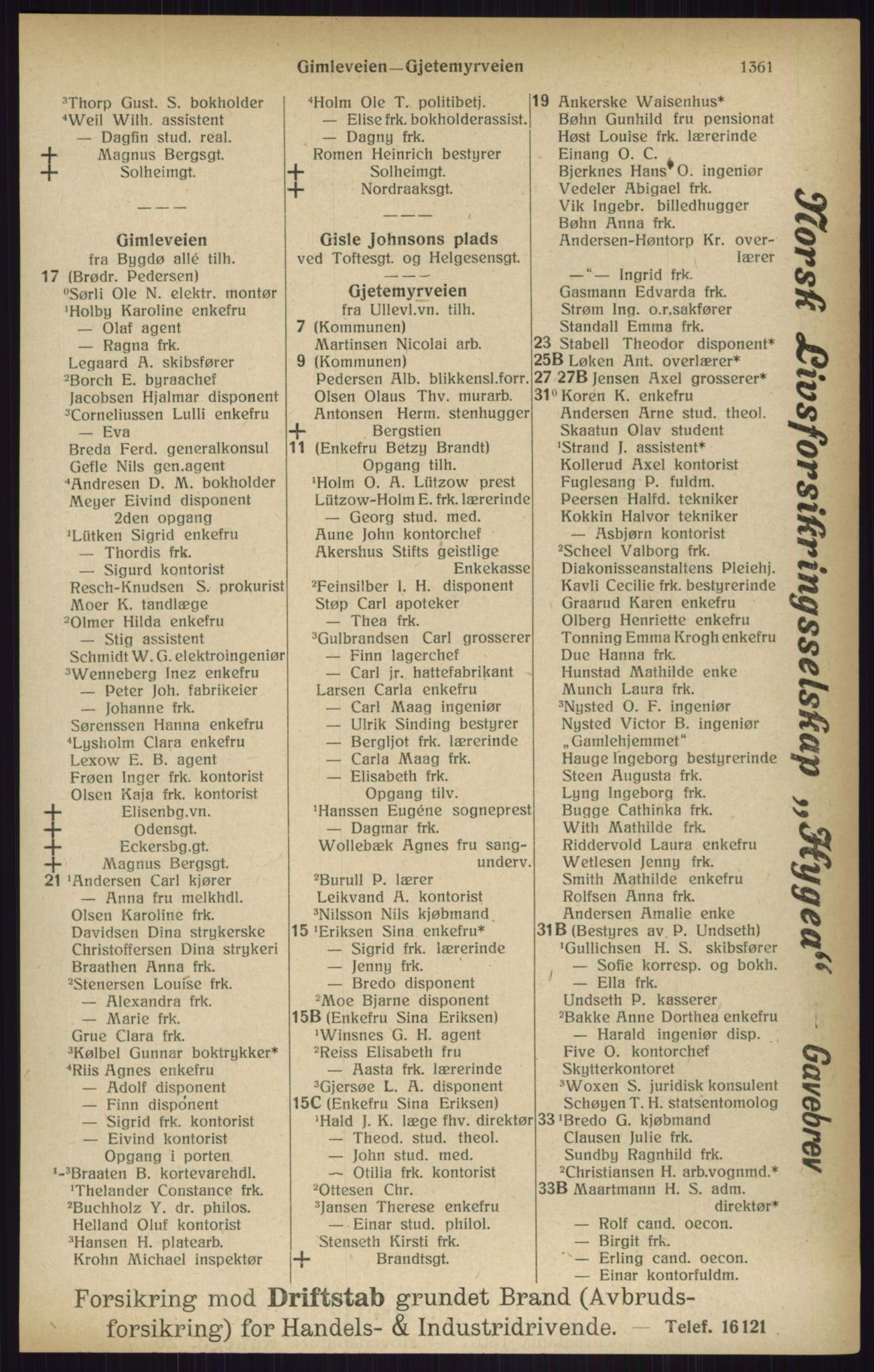 Kristiania/Oslo adressebok, PUBL/-, 1916, p. 1361