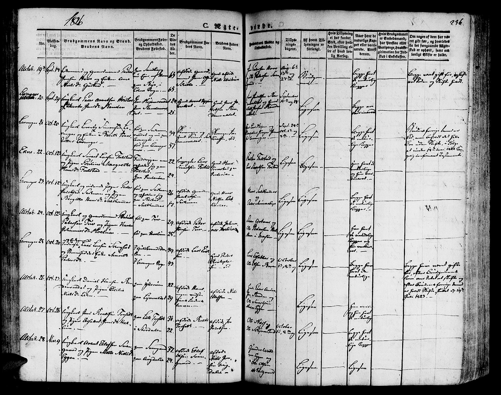 Ministerialprotokoller, klokkerbøker og fødselsregistre - Nord-Trøndelag, SAT/A-1458/717/L0152: Parish register (official) no. 717A05 /1, 1825-1836, p. 236