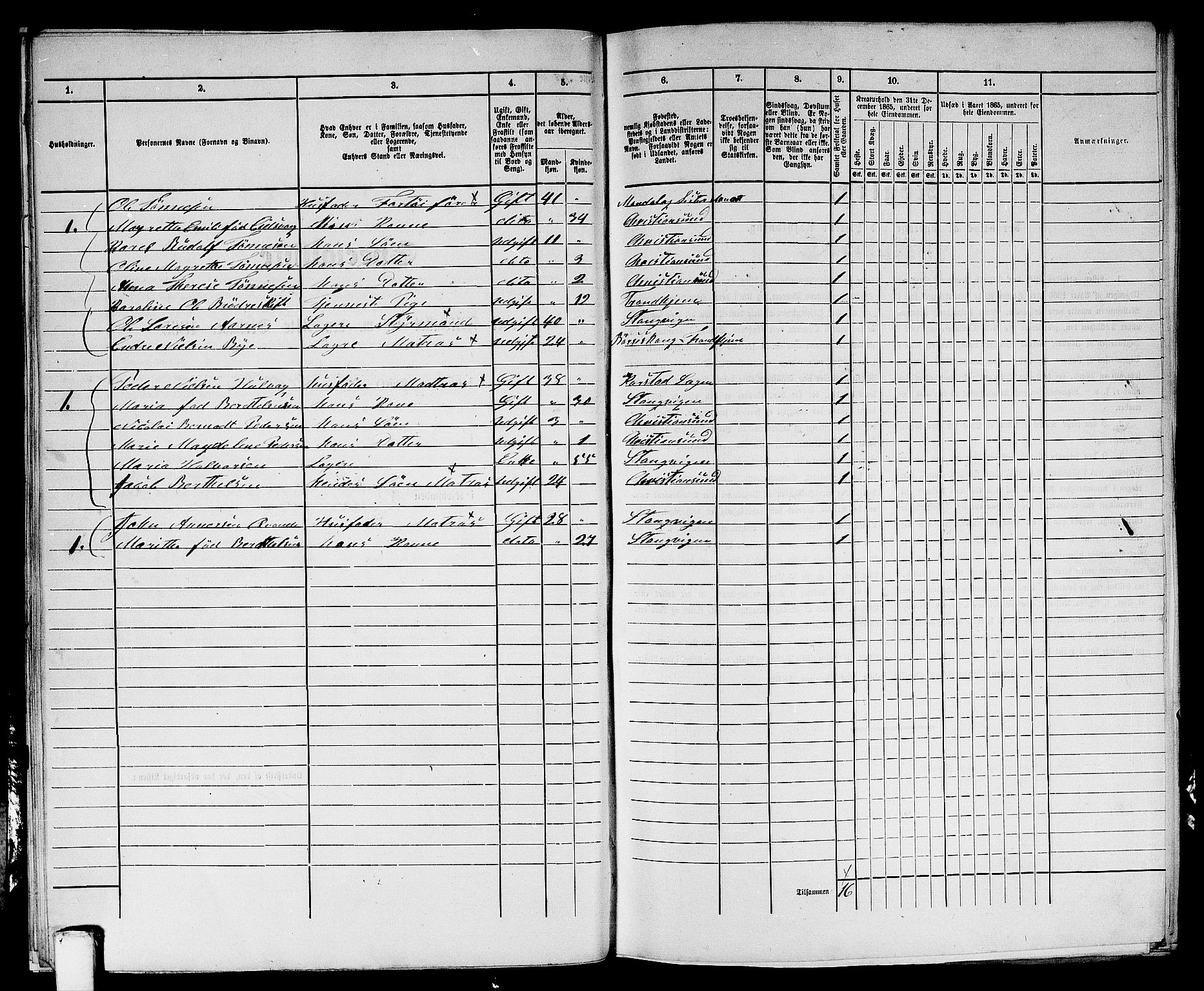 RA, 1865 census for Kristiansund/Kristiansund, 1865, p. 536